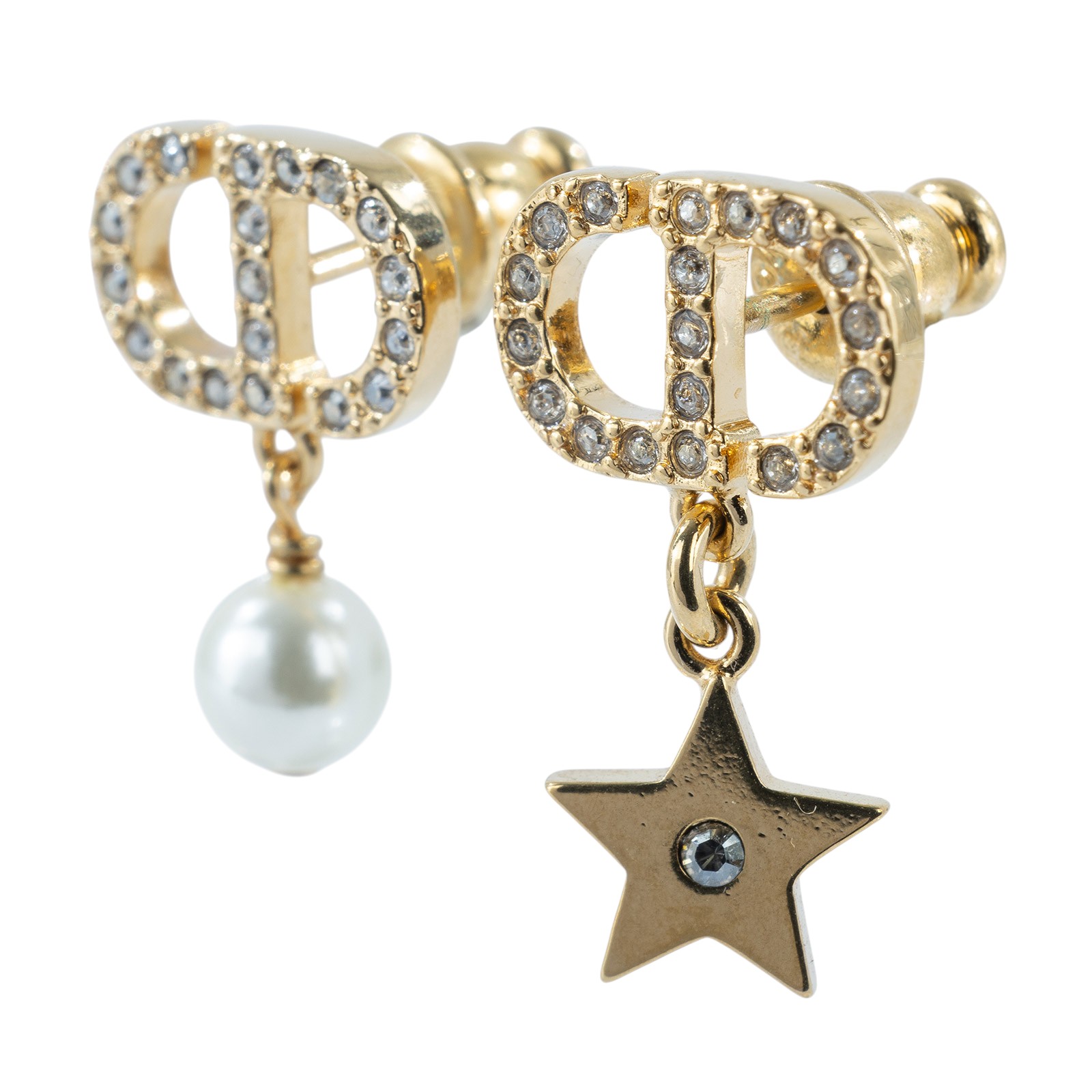 迪奧 CHRISTIAN DIOR Petit CD Lucky Charms 耳釘 金色 E3714WOMCY_D03S CD珍珠星星耳環 防塵袋