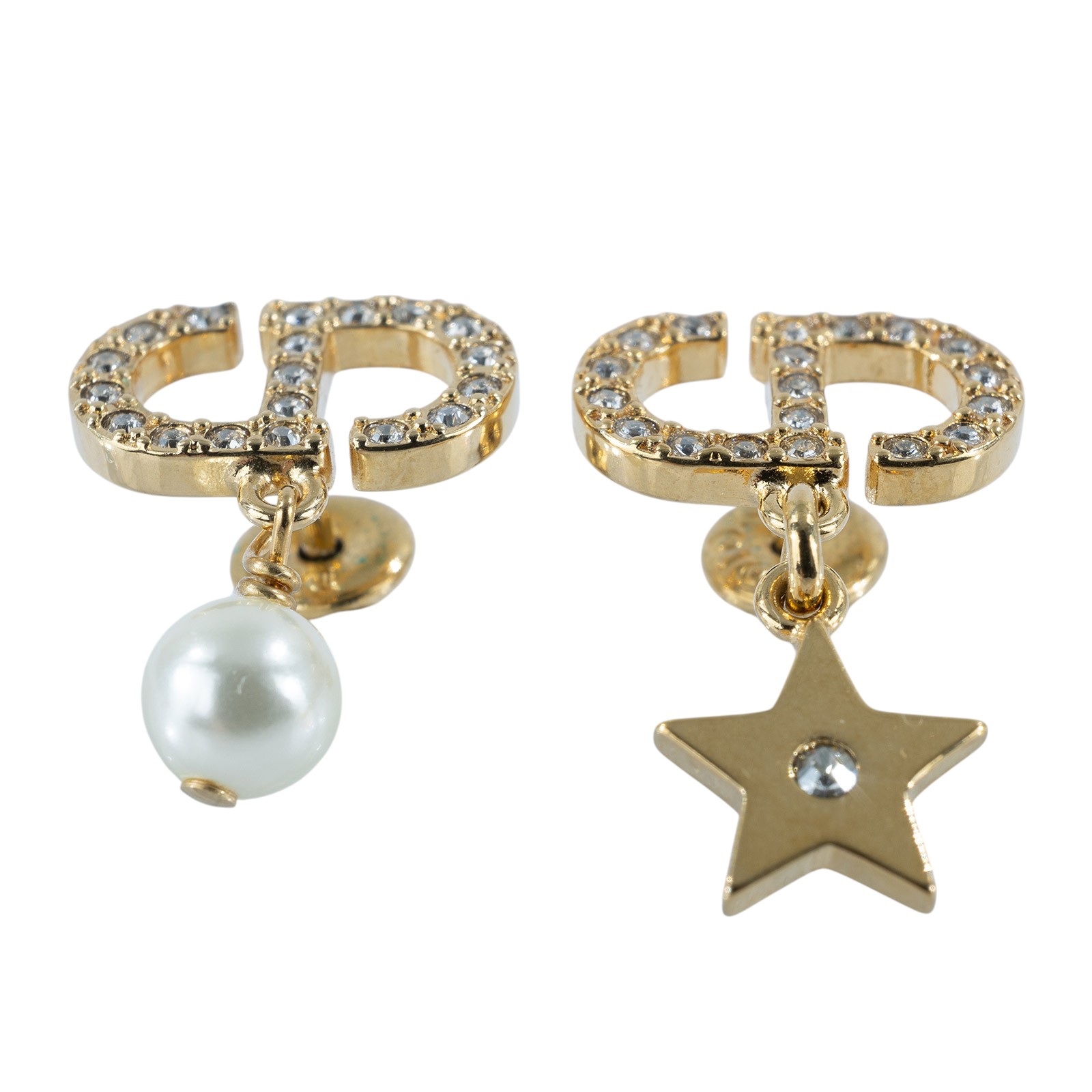 迪奧 CHRISTIAN DIOR Petit CD Lucky Charms 耳釘 金色 E3714WOMCY_D03S CD珍珠星星耳環 防塵袋