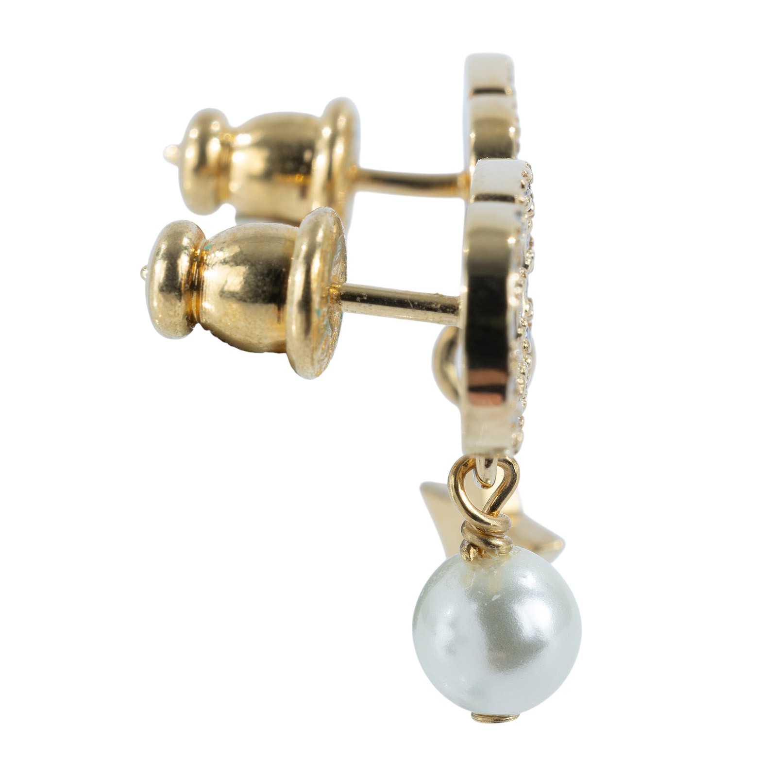 迪奧 CHRISTIAN DIOR Petit CD Lucky Charms 耳釘 金色 E3714WOMCY_D03S CD珍珠星星耳環 防塵袋