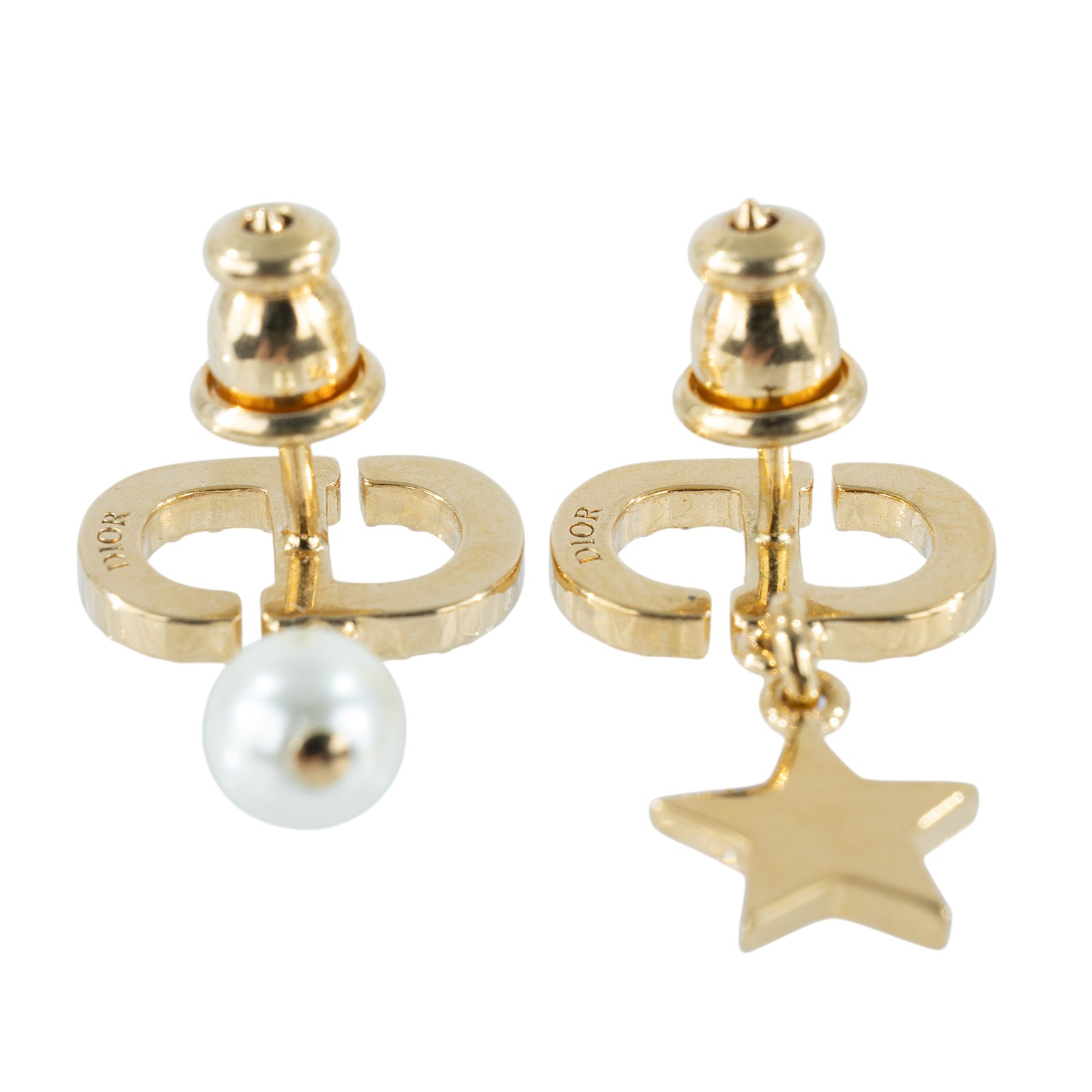 迪奧 CHRISTIAN DIOR Petit CD Lucky Charms 耳釘 金色 E3714WOMCY_D03S CD珍珠星星耳環 防塵袋