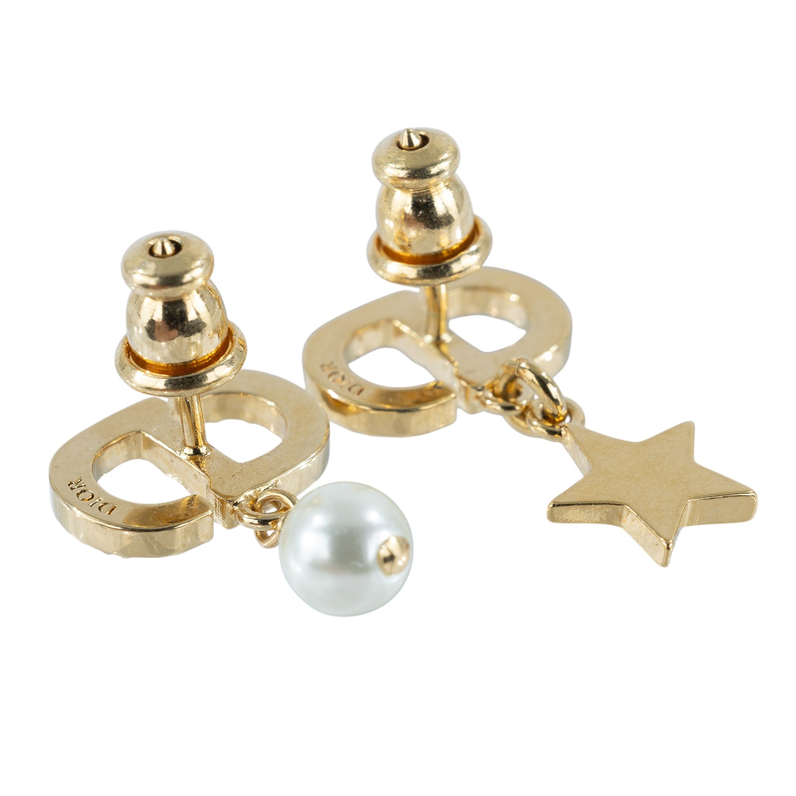 迪奧 CHRISTIAN DIOR Petit CD Lucky Charms 耳釘 金色 E3714WOMCY_D03S CD珍珠星星耳環 防塵袋