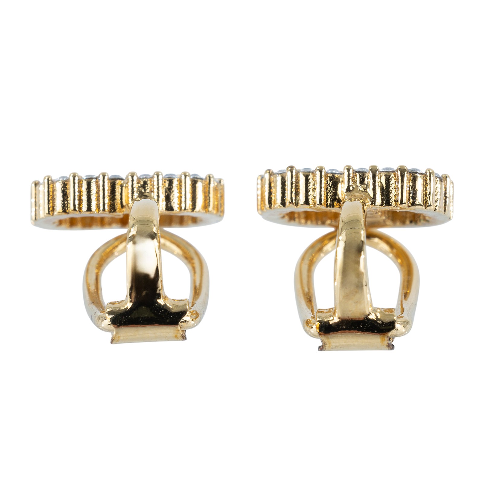 迪奧 CHRISTIAN DIOR Petit CD 夾式耳環 金色  水鑽CD夾式耳環 原廠盒子/防塵袋