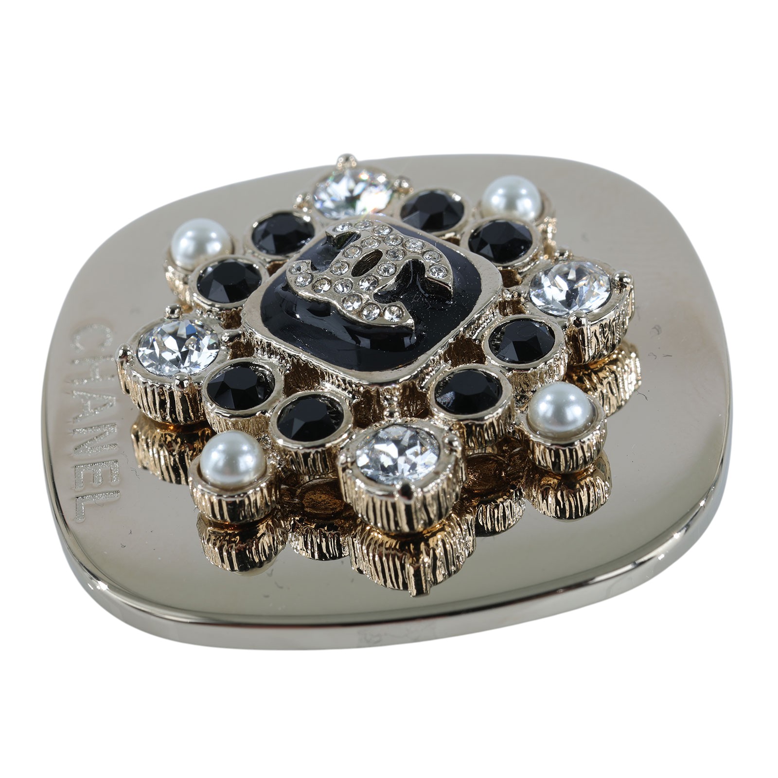 香奈兒 CHANEL 胸針 飾品 G23K 珍珠水鑽黑珠胸針 原廠盒子