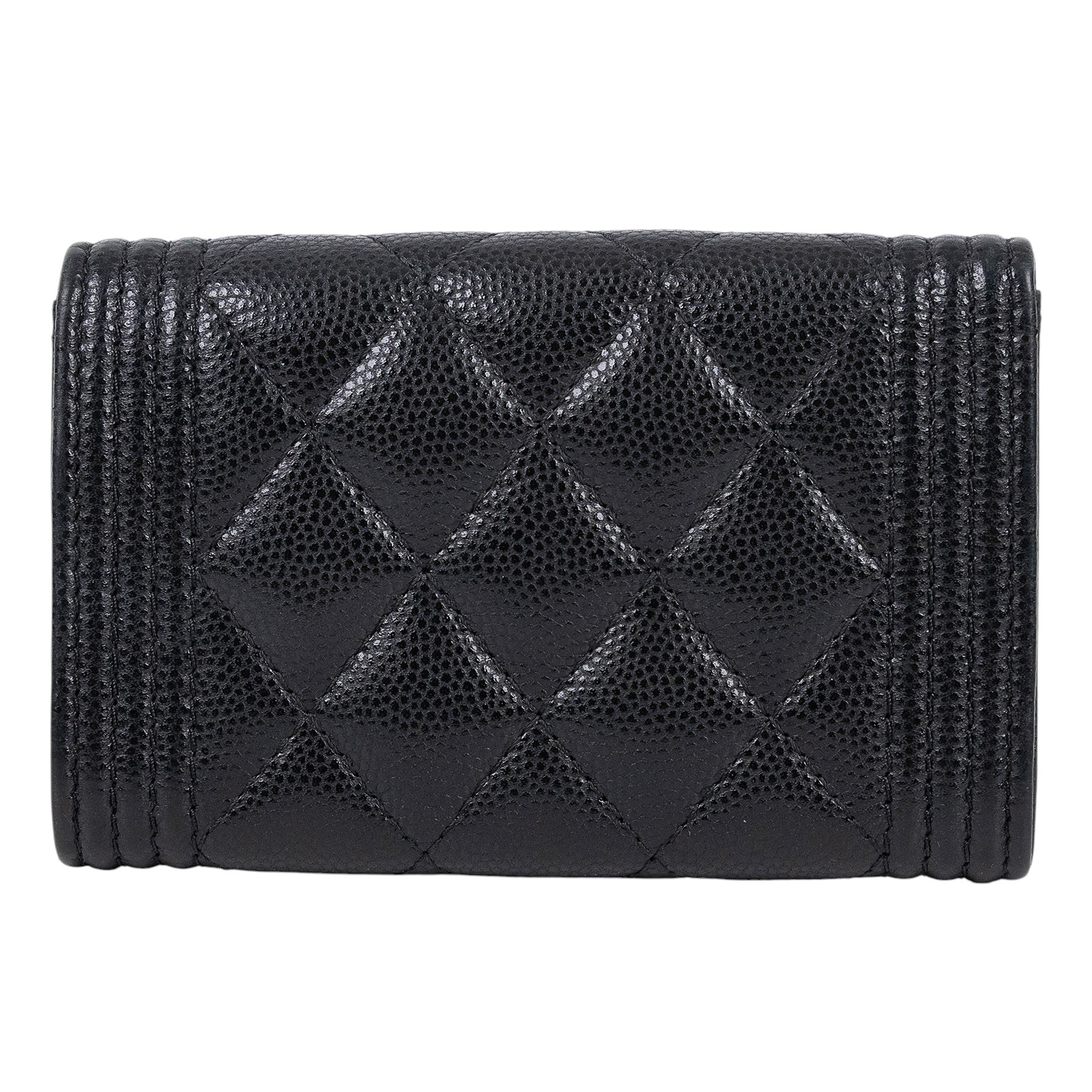 香奈兒 CHANEL BOY 口蓋卡片夾 卡夾 A80603 B01490 30開黑荔枝BOY卡包 原廠盒子/防塵袋/保證卡