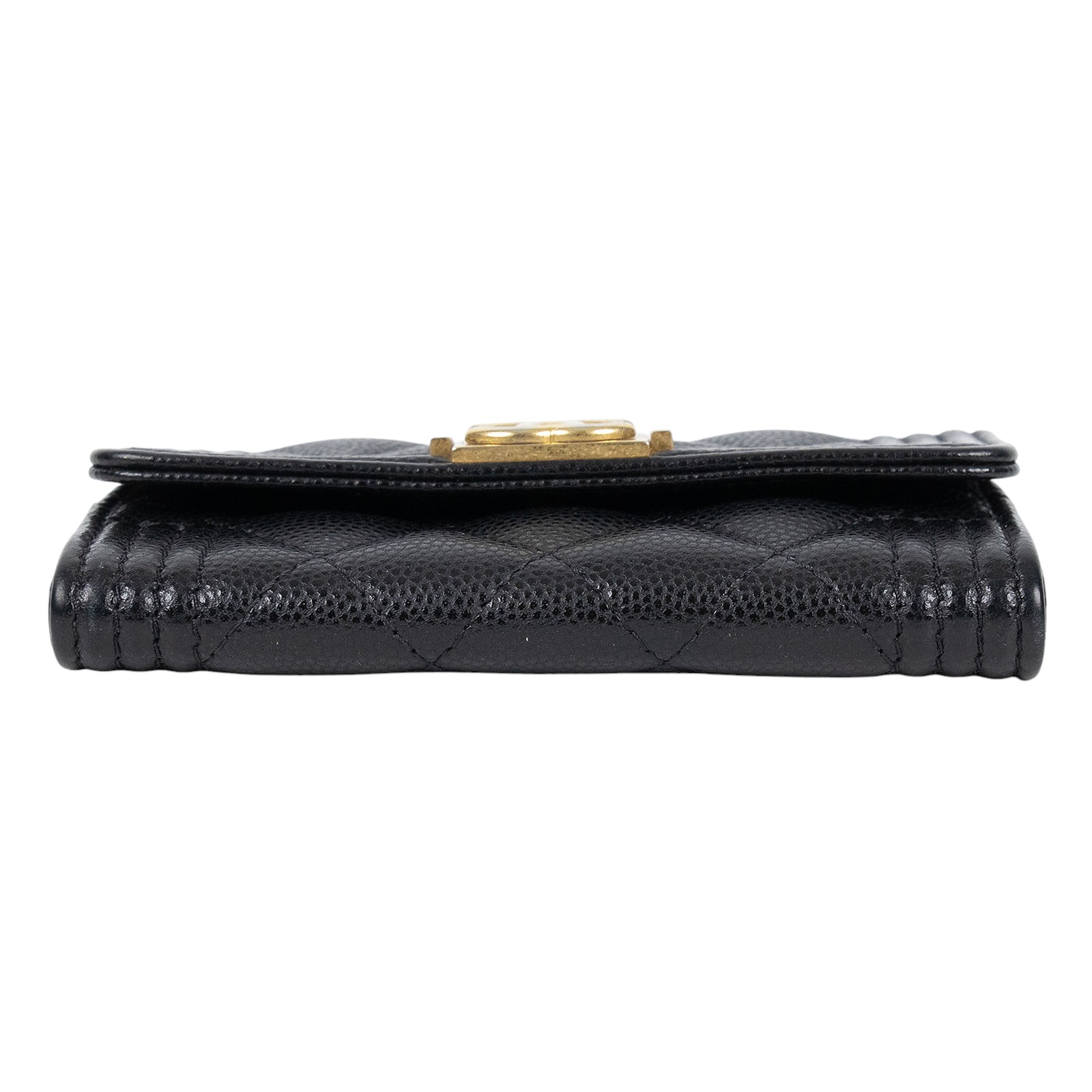 香奈兒 CHANEL BOY 口蓋卡片夾 卡夾 A80603 B01490 30開黑荔枝BOY卡包 原廠盒子/防塵袋/保證卡