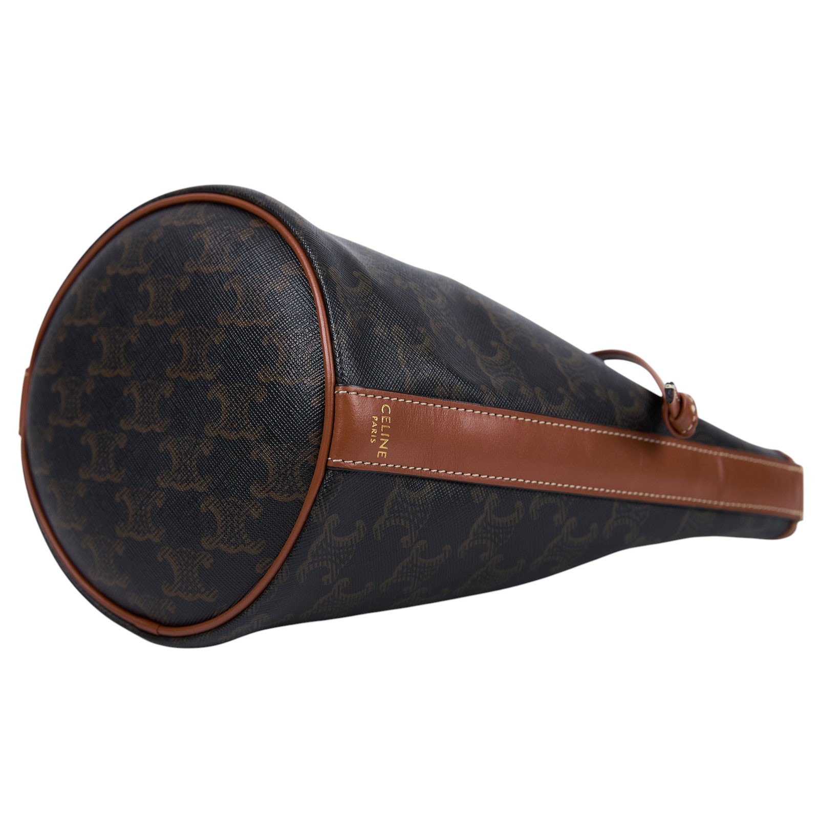 思琳 CELINE Triomphe帆布 小型 索繩 斜背 肩背 水桶包 191142BZJ 原花抽繩水桶包 防塵袋