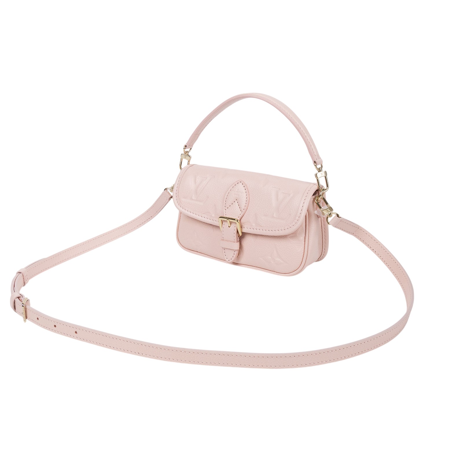 路易威登 LOUIS VUITTON Nano Diane 腋下包法棍 單肩背包 粉紅色 M83566 晶片款 粉NANO DIANE 原廠盒子/防塵袋