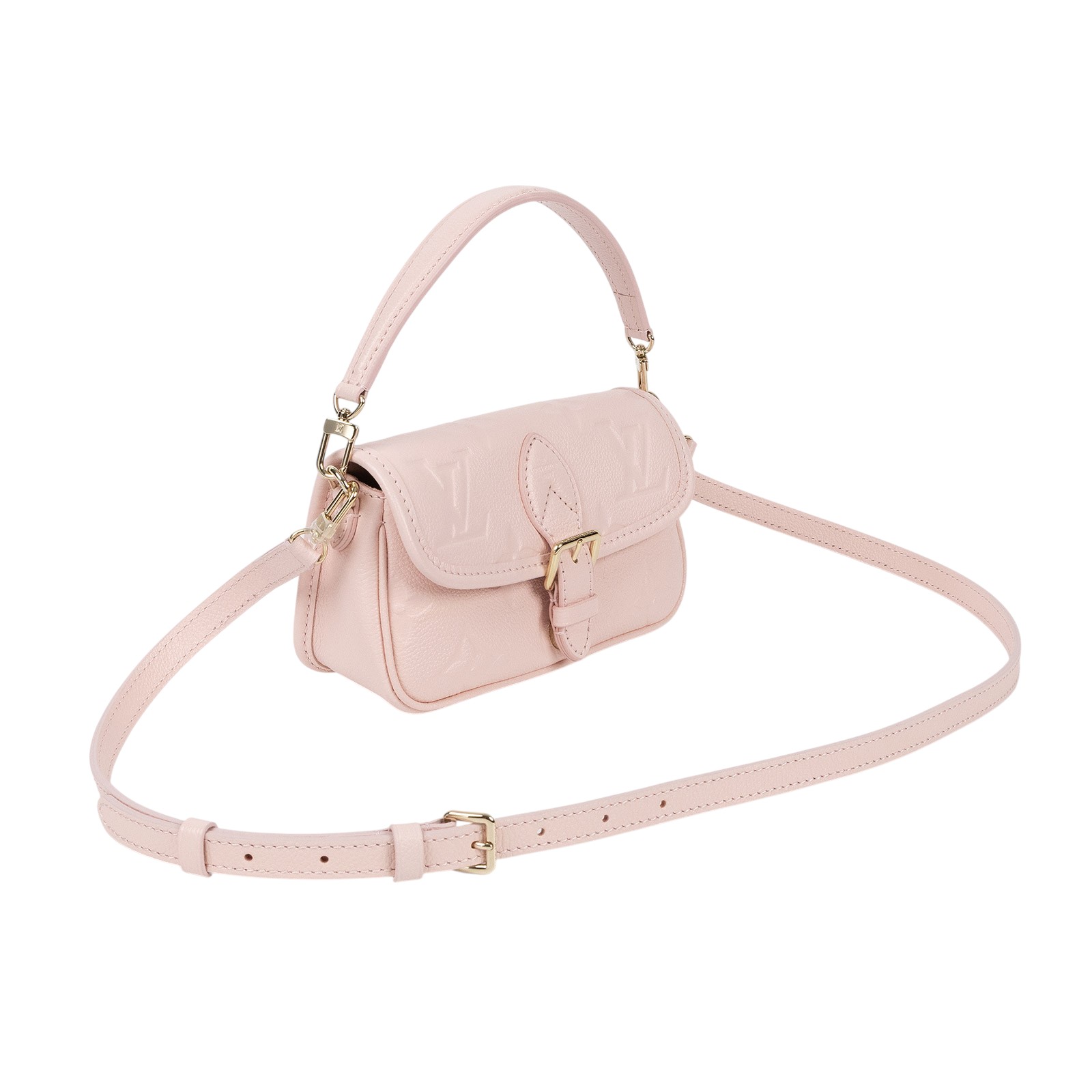 路易威登 LOUIS VUITTON Nano Diane 腋下包法棍 單肩背包 粉紅色 M83566 晶片款 粉NANO DIANE 原廠盒子/防塵袋