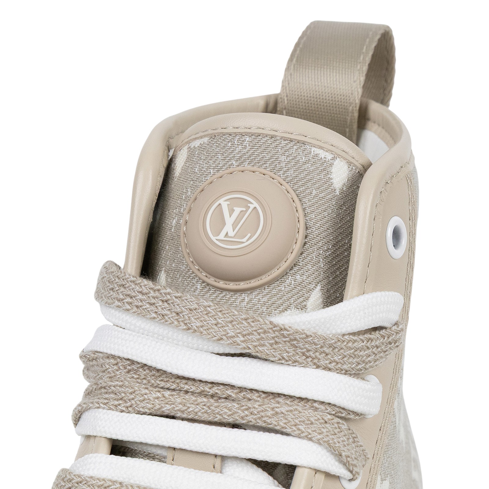 路易威登 LOUIS VUITTON LV Squad 運動鞋 1AB323 奶茶原花中筒帆布鞋 原廠盒子/防塵袋/購買證明