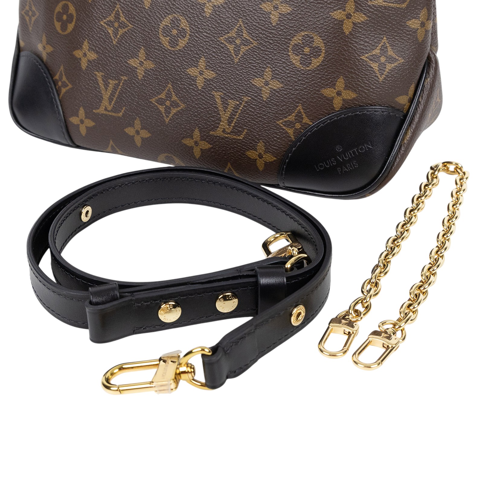 路易威登 LOUIS VUITTON Boulogne 黑色 牛角包 手提 斜肩背包 M45831 晶片款 原花Boulogne PM 防塵袋