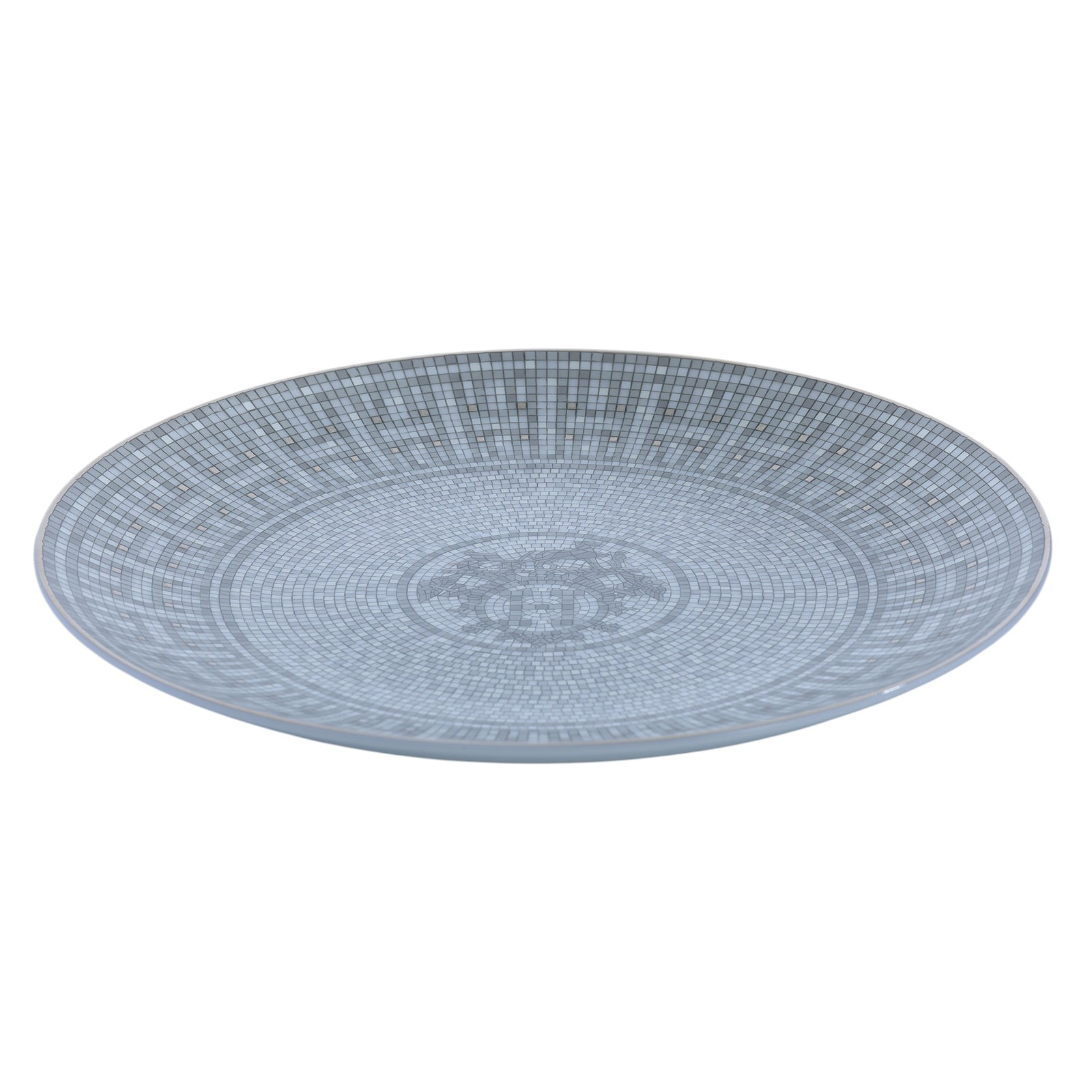 愛馬仕 Hermes Ｍosaique au 24 Platinium 甜點盤 P035007P 馬賽克盤子 原廠盒子