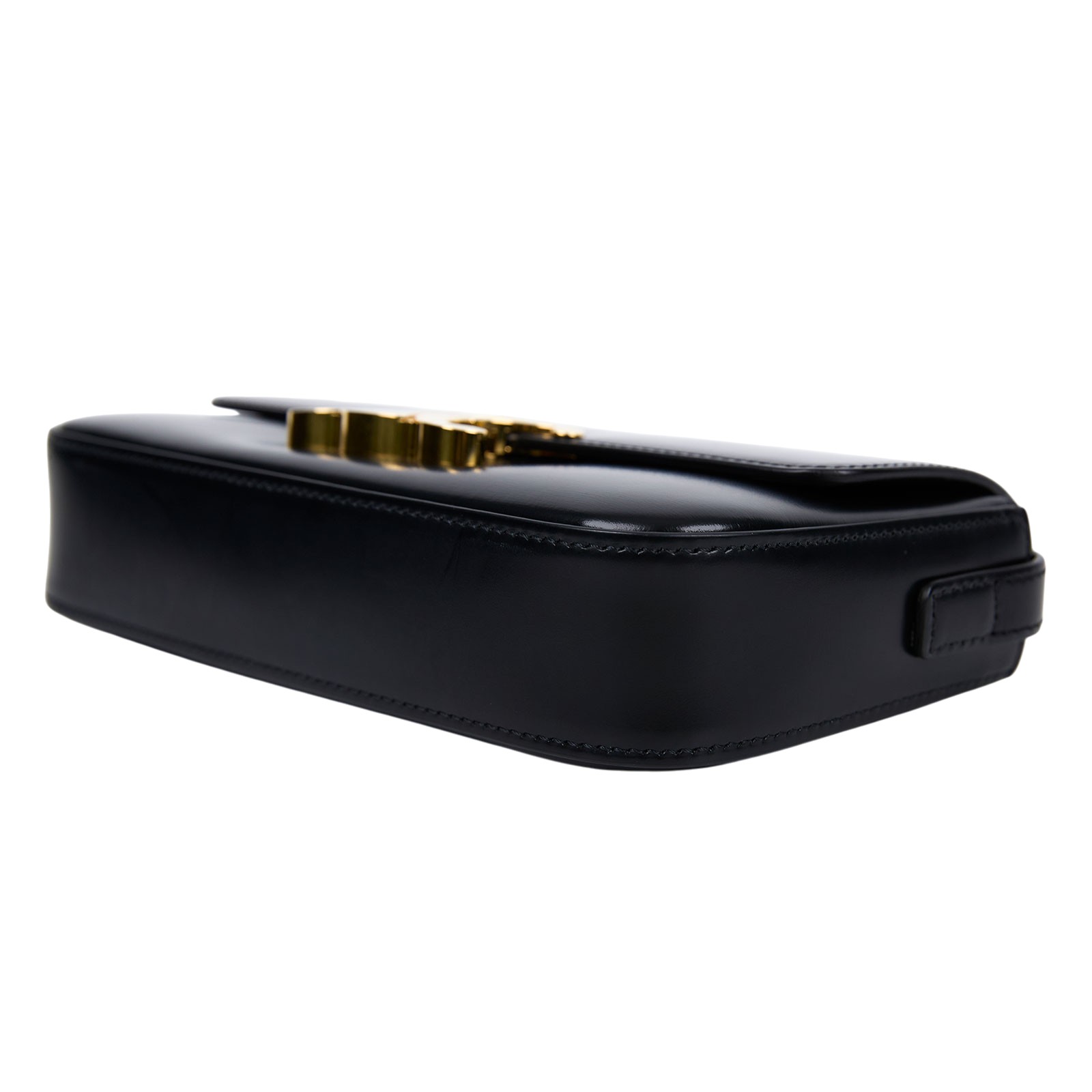 思琳 CELINE Claude 亮面牛皮革 凱旋門 肩背包 194143BF 黑金凱旋肩背包 無附屬品