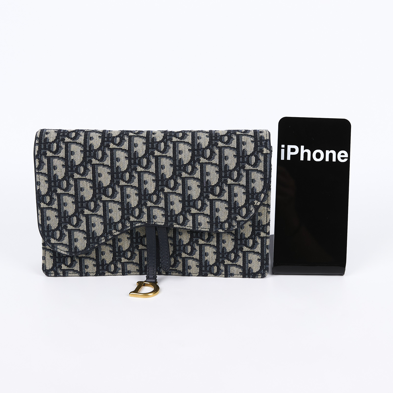 迪奧 CHRISTIAN DIOR Saddle 鍊條 WOC 手提包 S5620CTZQ 老花SADDLE肩背包 無附屬品