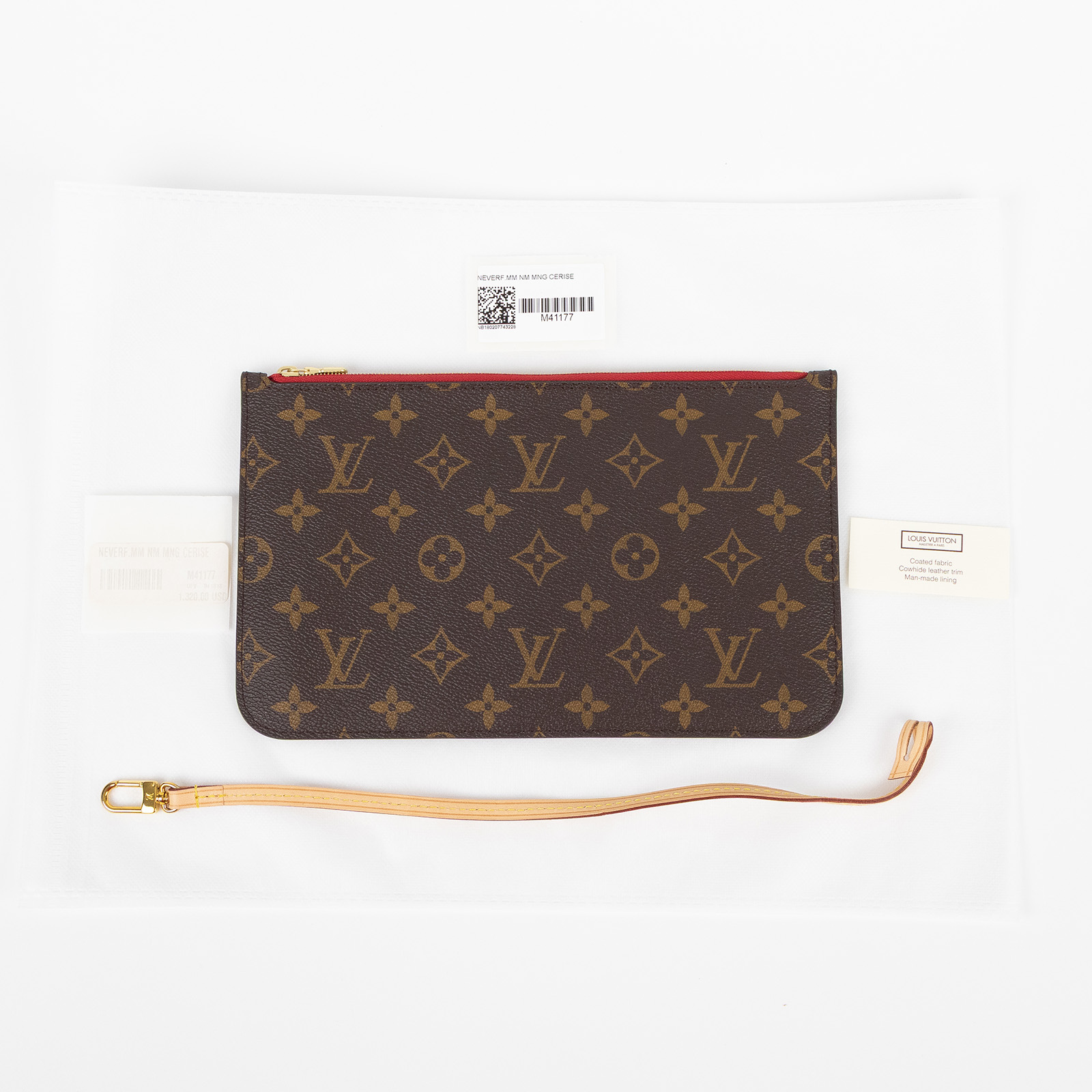 路易威登 LOUIS VUITTON Neverfull MM 櫻桃紅 肩背購物包 M41177 原花Neverfull內附迷你POUCH 無附屬品