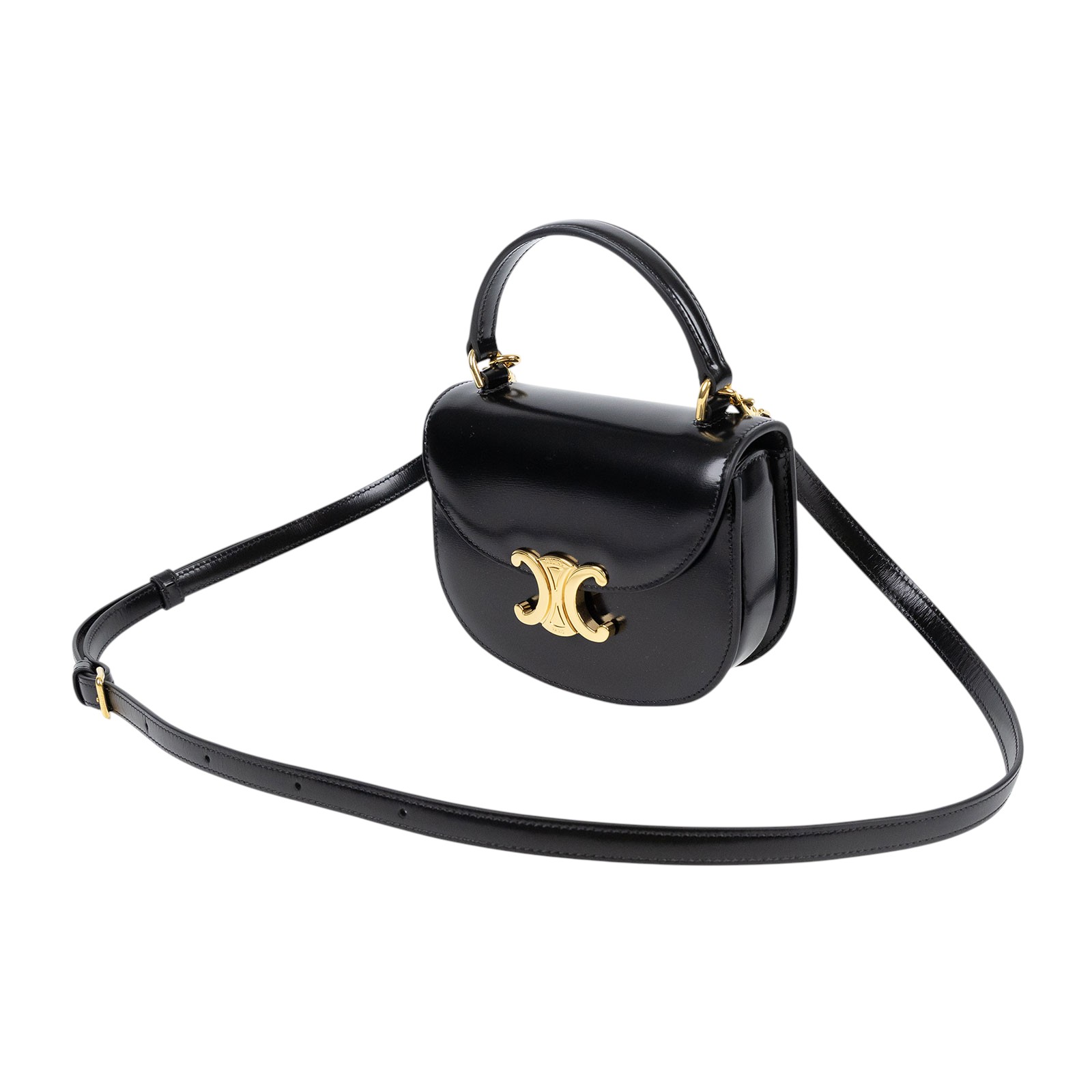 思琳 CELINE Besace Clea 迷你 馬鞍包  10L063ETZ 黑金BESACE CLEA MINI 防塵袋/原廠盒子