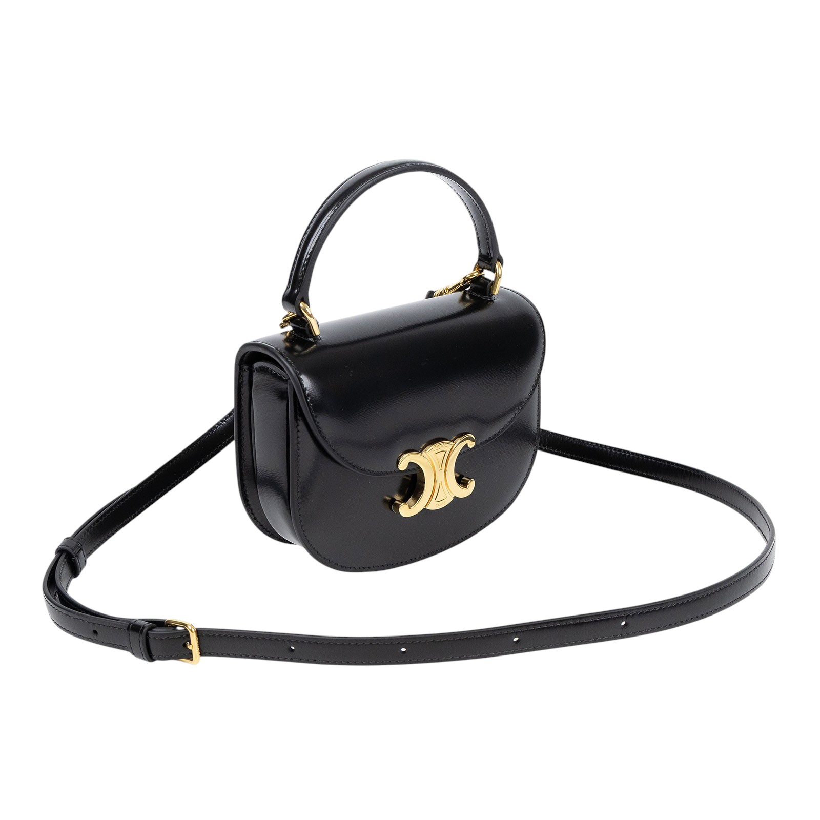 思琳 CELINE Besace Clea 迷你 馬鞍包  10L063ETZ 黑金BESACE CLEA MINI 防塵袋/原廠盒子