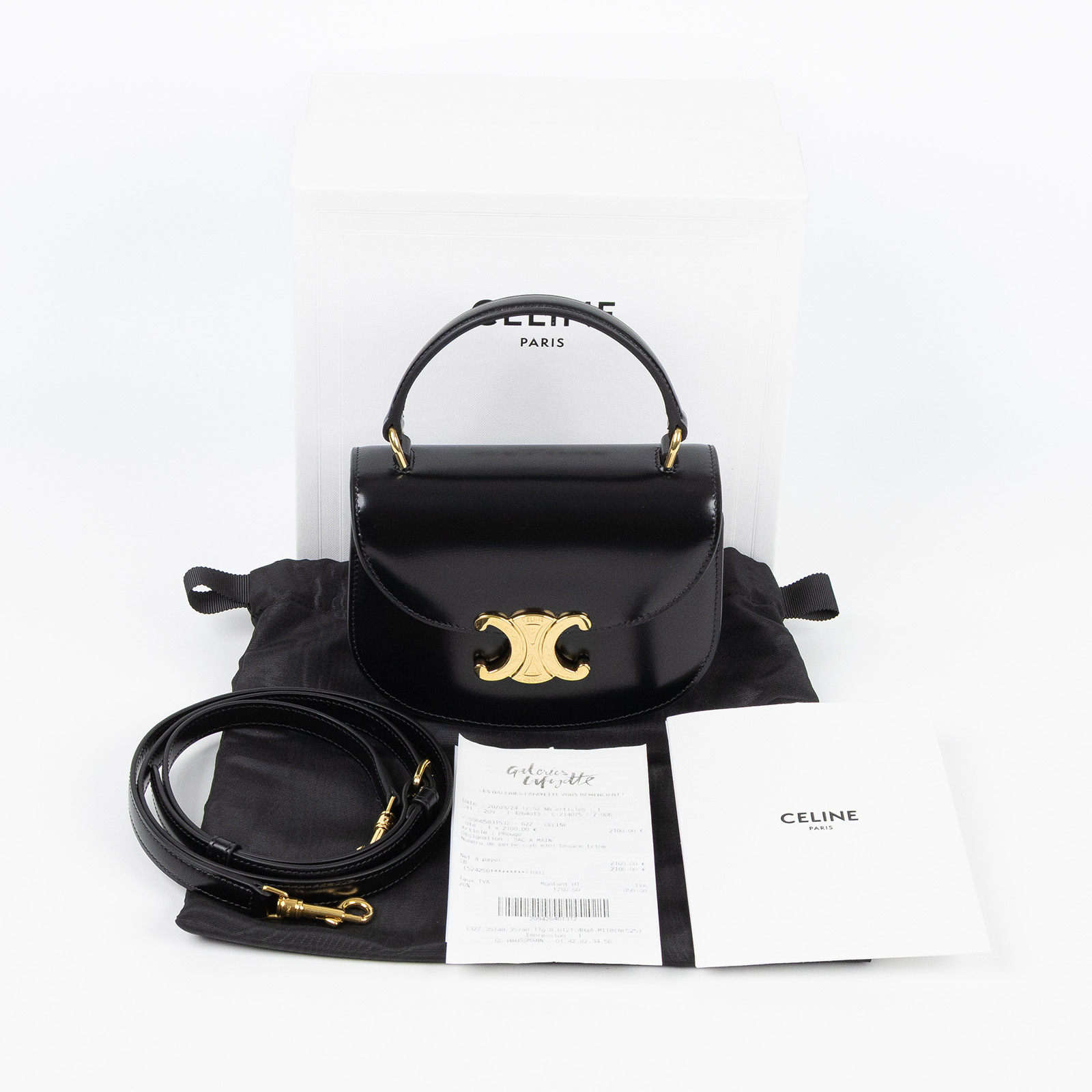 思琳 CELINE Besace Clea 迷你 馬鞍包  10L063ETZ 黑金BESACE CLEA MINI 防塵袋/原廠盒子