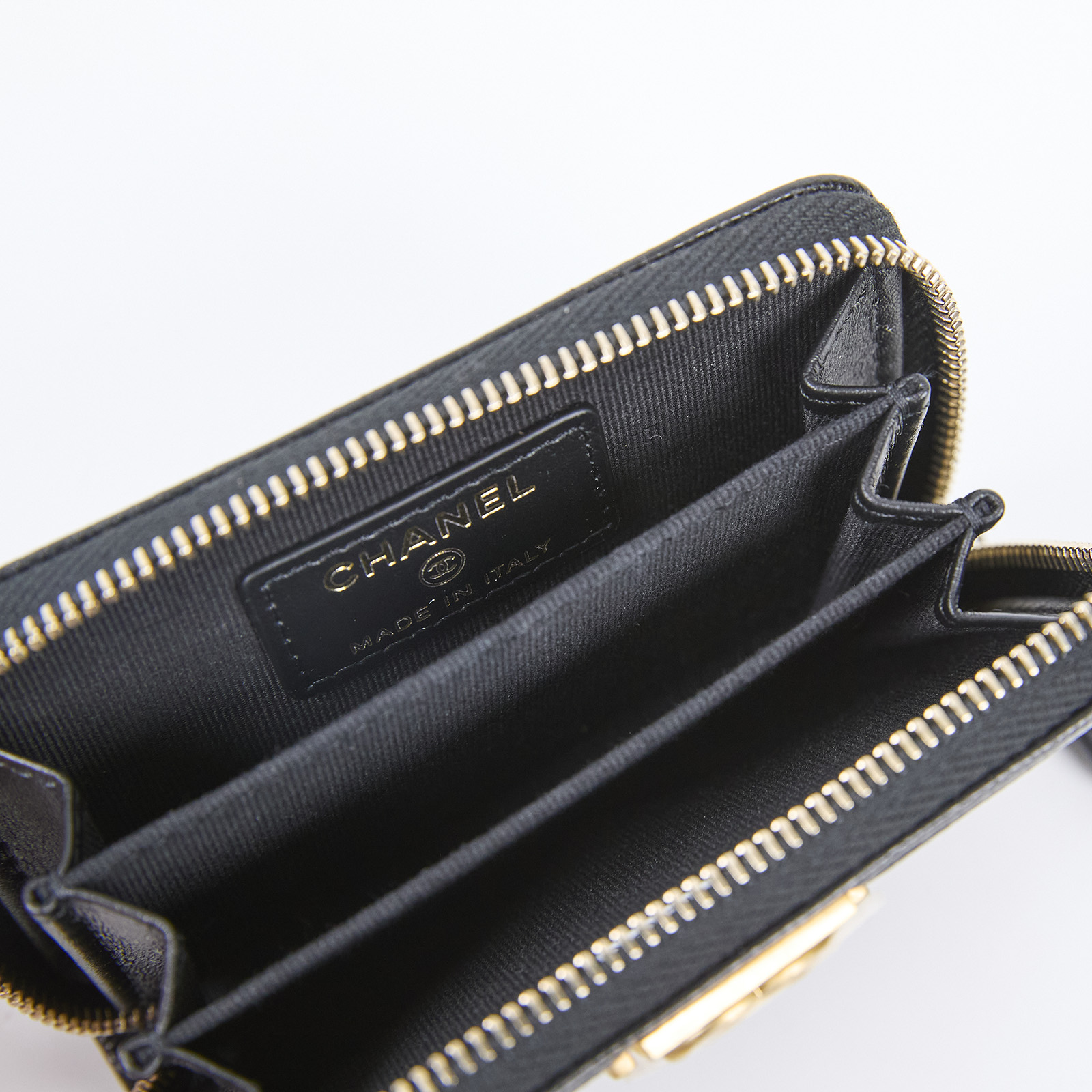 香奈兒 CHANEL BOY 拉鍊 零錢包 A80602 晶片款 黑色BOY拉鍊卡包 原廠盒子/防塵袋