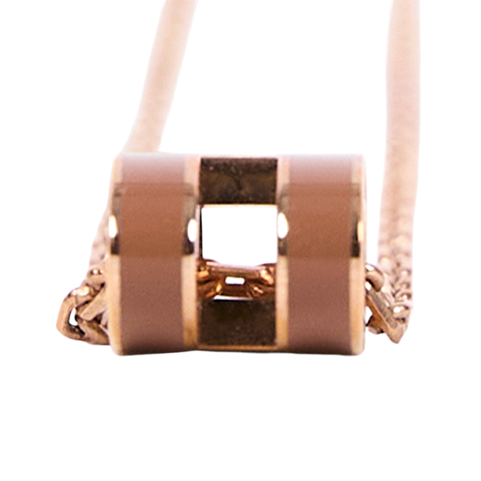 愛馬仕 Hermes Mini Pop H 墜飾 新金色 H147992FOA9 棕MINI POP H項鍊 原廠盒子/防塵袋/購買證明