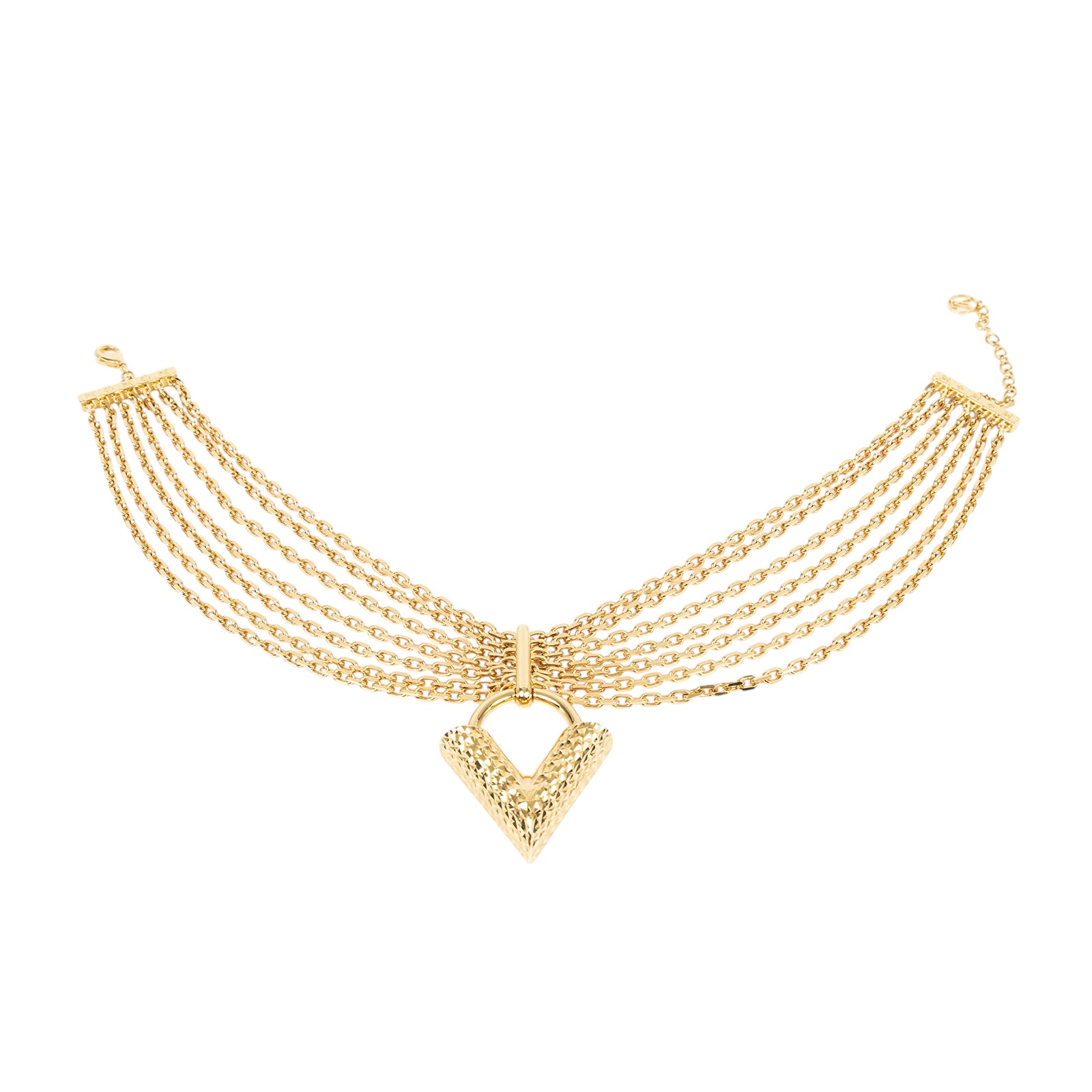 路易威登 LOUIS VUITTON Essential V Guilloche Choker 項鍊 M67440  原廠盒子/防塵袋
