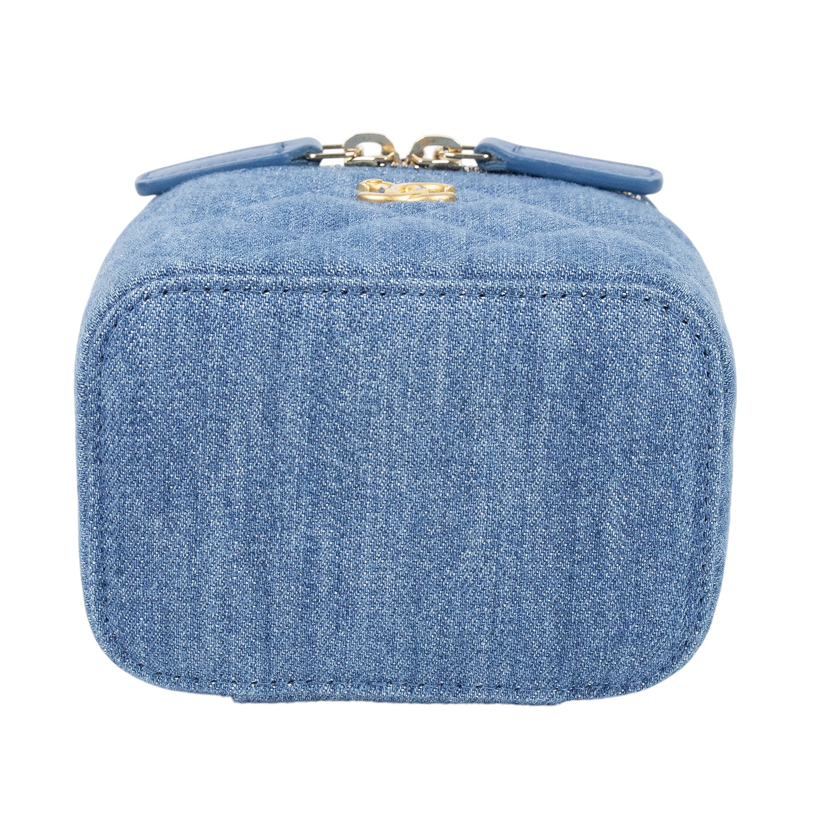 香奈兒 CHANEL Vavnity 金球 斜背 化妝包 AP1447_DENIM 31開單寧金球MINI VANITY 防塵袋/保證卡