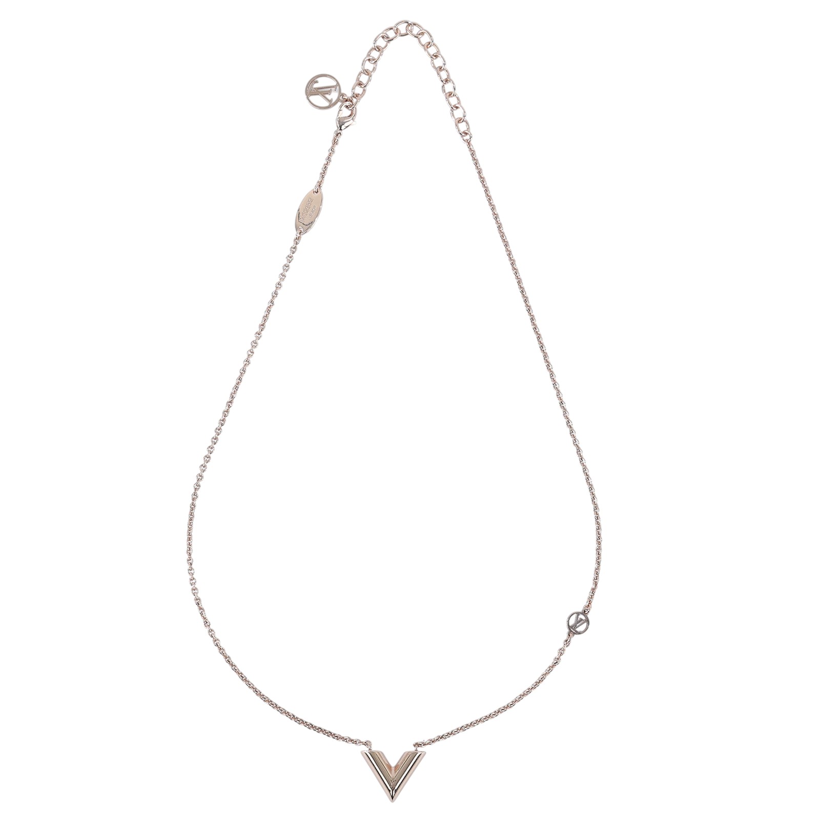 路易威登 LOUIS VUITTON Essential V 項鏈 玫瑰金色 M02382 玫金色Essential V項鍊 防塵袋/原廠盒子