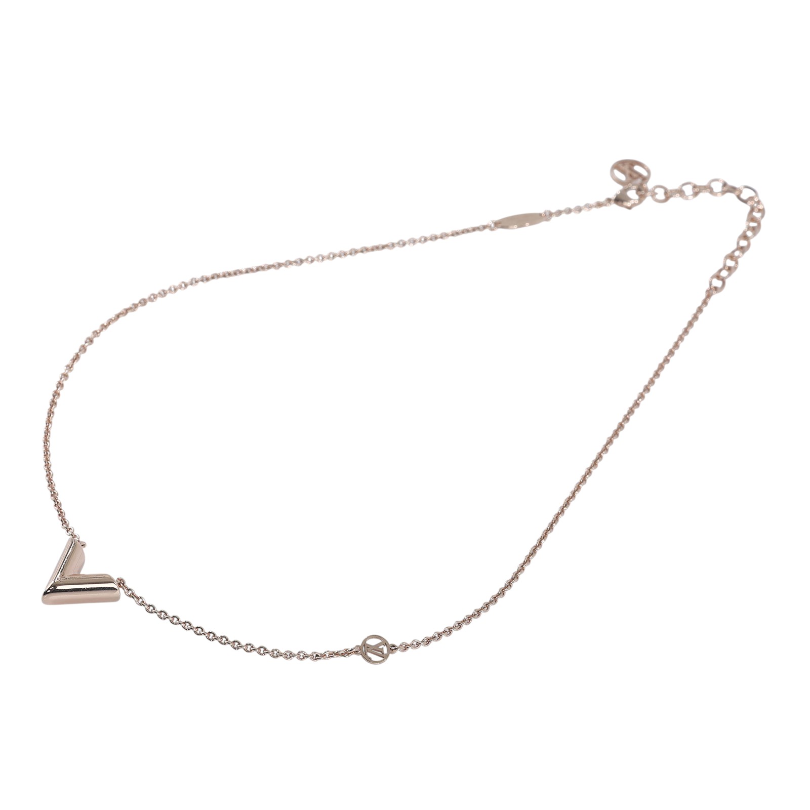 路易威登 LOUIS VUITTON Essential V 項鏈 玫瑰金色 M02382 玫金色Essential V項鍊 防塵袋/原廠盒子