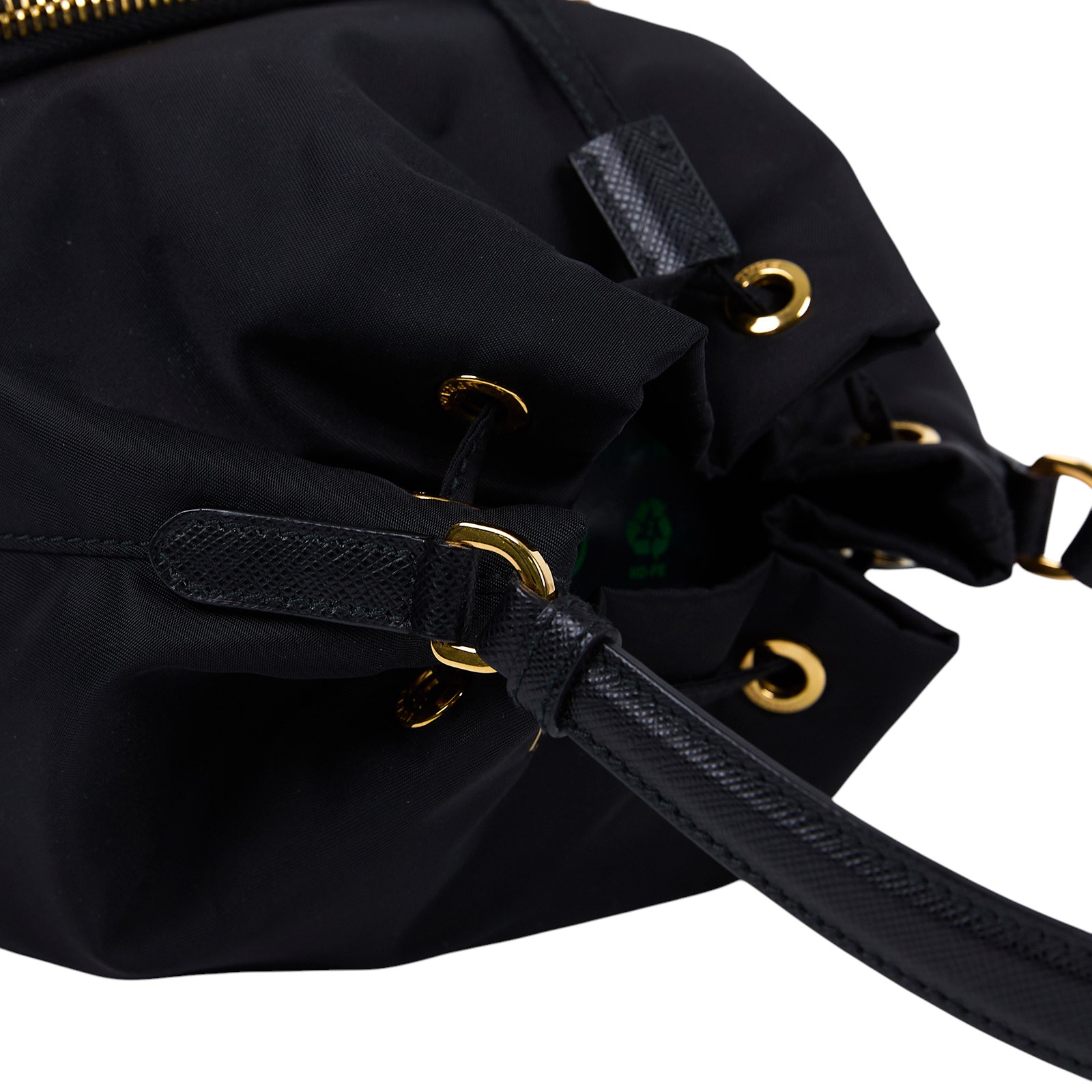 普拉達 PRADA Duet Re-Nylon 水桶袋 1BH038_RV44 黑尼龍水桶包 無附屬品