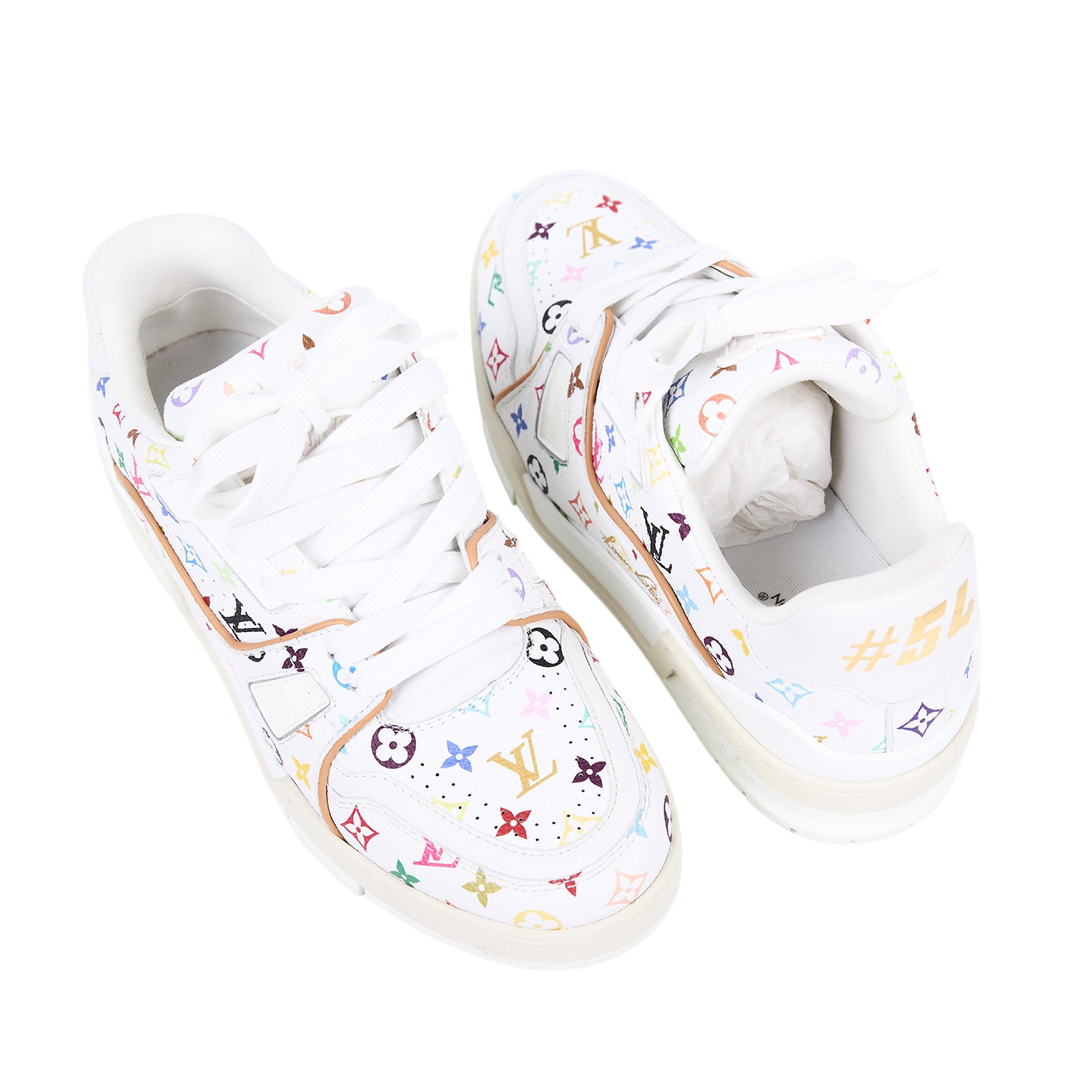 路易威登 LOUIS VUITTON LV Trainer 運動鞋 村上隆 聯名 白色 1AGZDL 白彩TRAINER運動鞋#37 原廠盒子/防塵袋