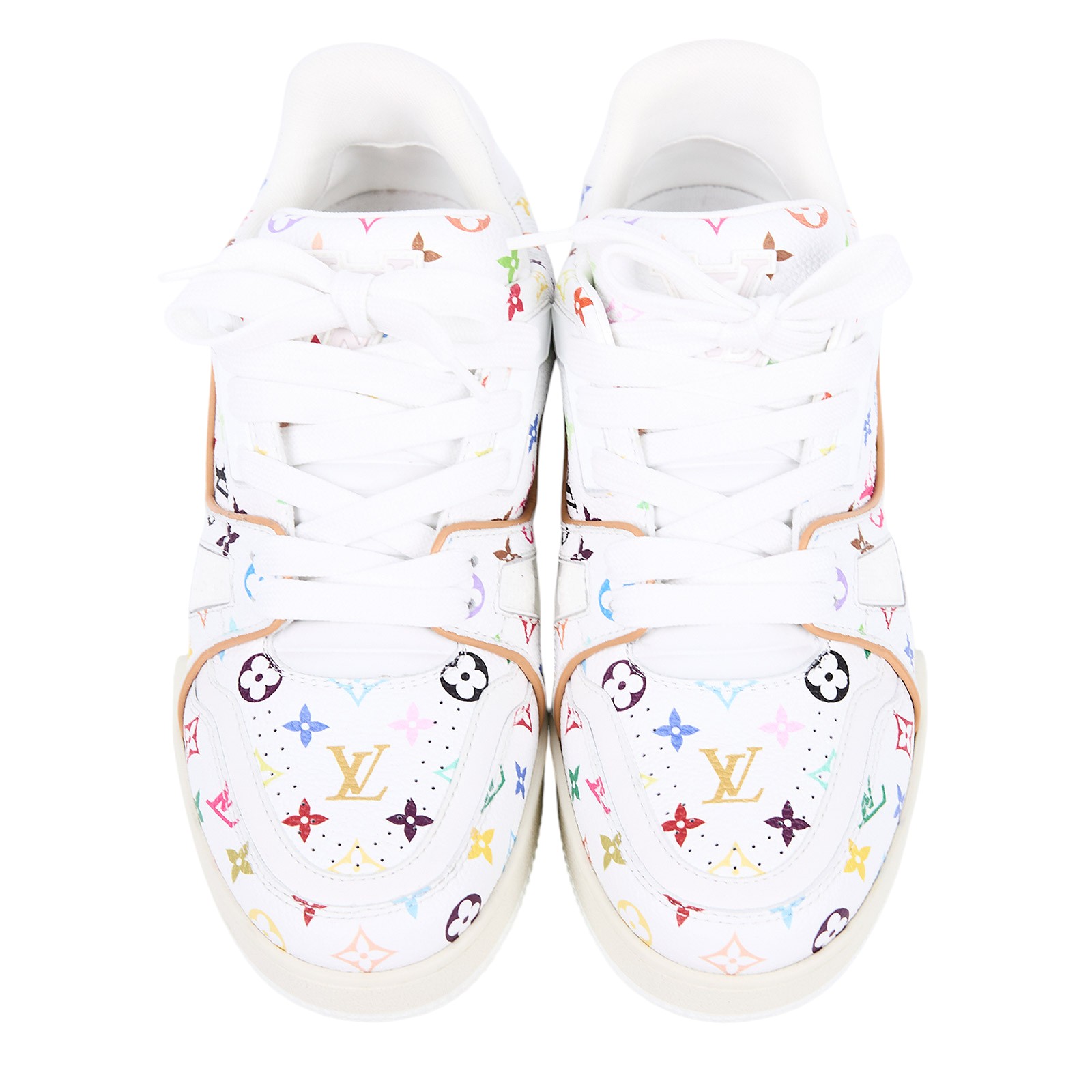 路易威登 LOUIS VUITTON LV Trainer 運動鞋 村上隆 聯名 白色 1AGZDL 白彩TRAINER運動鞋#37 原廠盒子/防塵袋