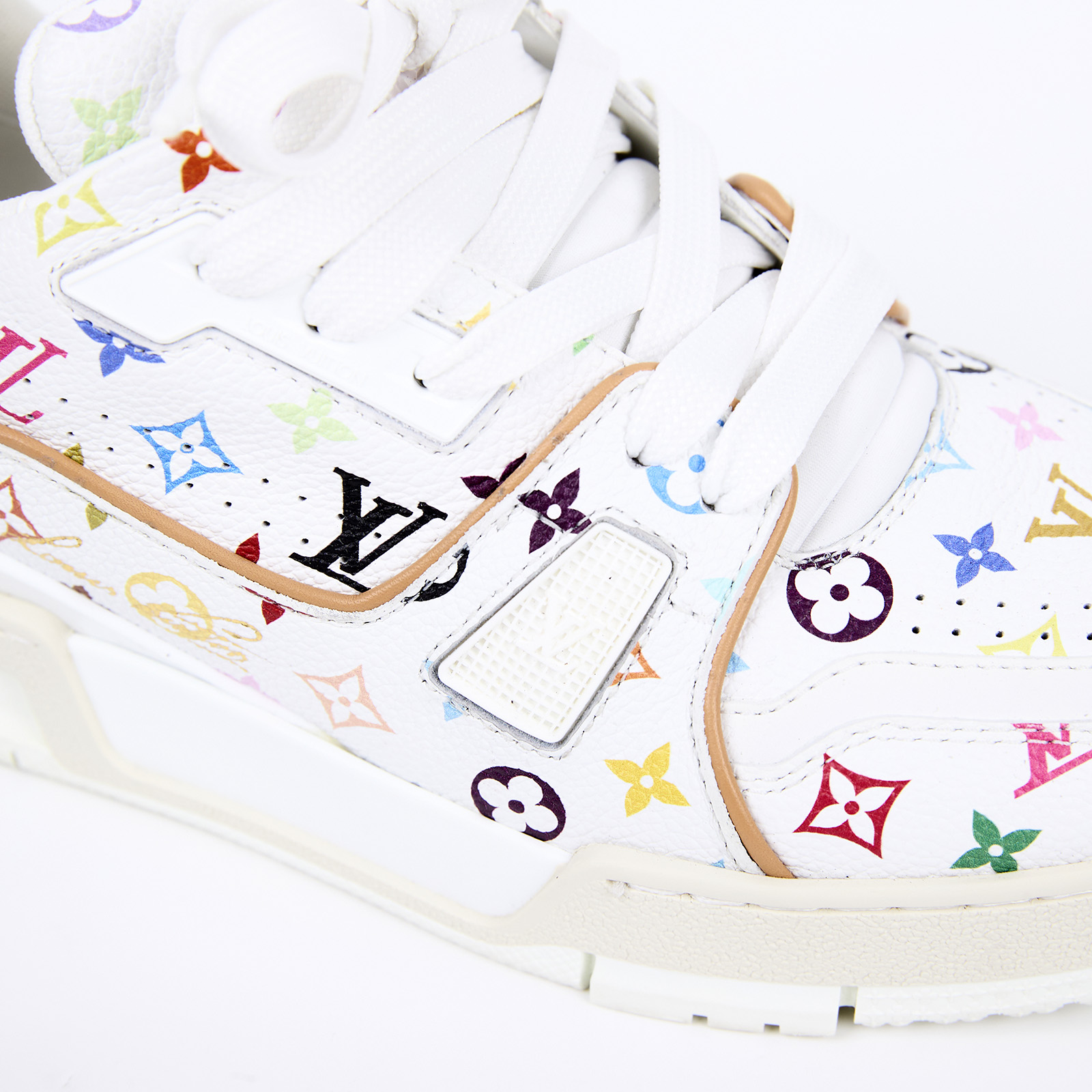 路易威登 LOUIS VUITTON LV Trainer 運動鞋 村上隆 聯名 白色 1AGZDL 白彩TRAINER運動鞋#37 原廠盒子/防塵袋