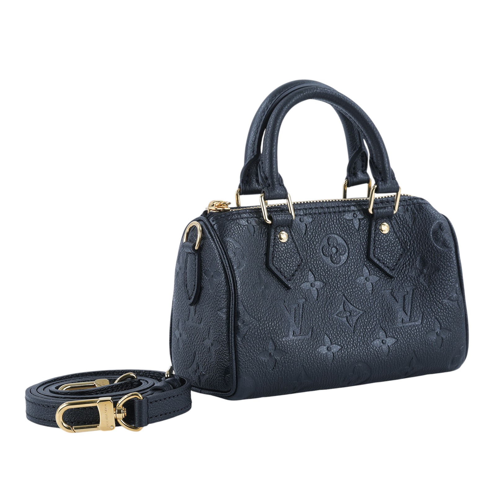 路易威登 LOUIS VUITTON Nano Speedy 壓花牛皮 迷你 鍊帶 波士頓包 M82450 晶片款  原廠盒子/防塵袋/購買證明