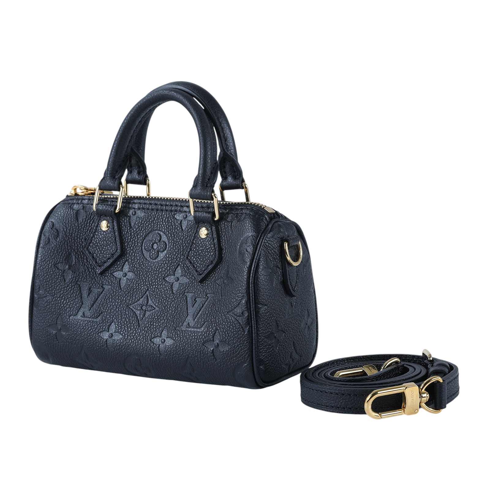 路易威登 LOUIS VUITTON Nano Speedy 壓花牛皮 迷你 鍊帶 波士頓包 M82450 晶片款  原廠盒子/防塵袋/購買證明