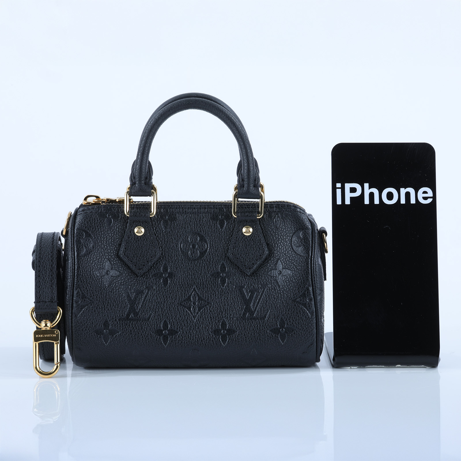 路易威登 LOUIS VUITTON Nano Speedy 壓花牛皮 迷你 鍊帶 波士頓包 M82450 晶片款  原廠盒子/防塵袋/購買證明