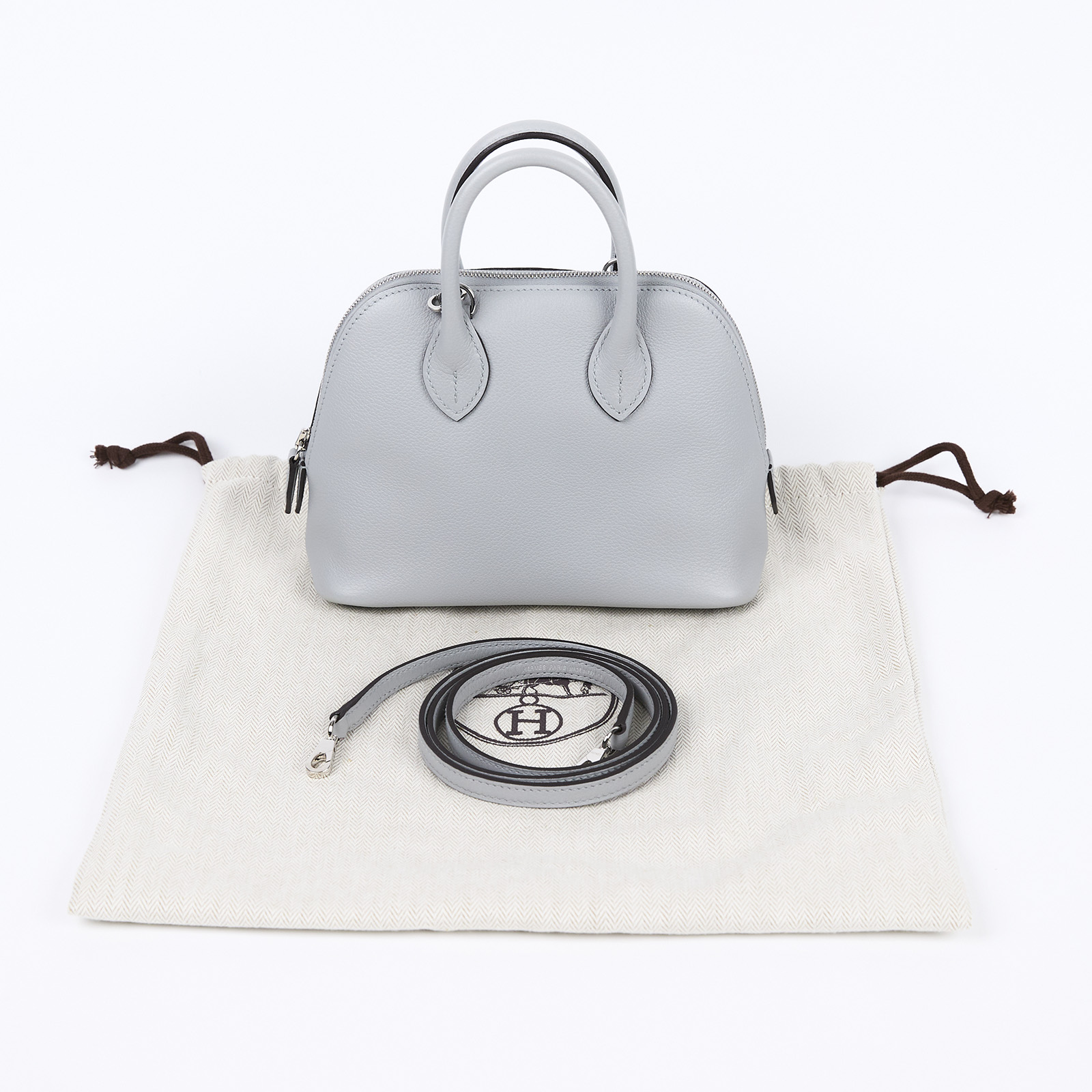 愛馬仕 Hermes Bolide Bag 1923 柏莉包 mini BLM 灰藍MINI BOLIDE 防塵袋/背帶