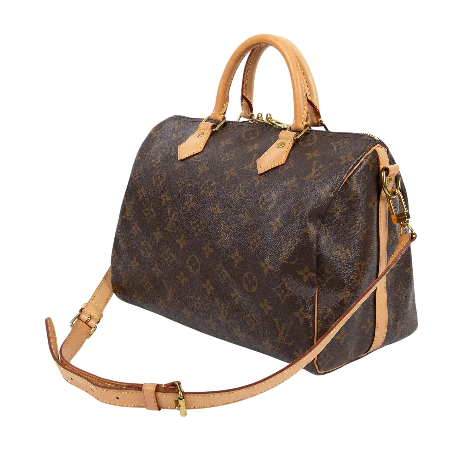 路易威登 LOUIS VUITTON Speedy Bandoulière  30 原花 手提 斜背 波士頓包 M41112  背帶