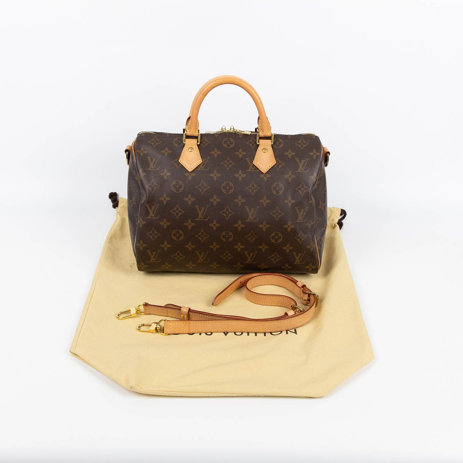 路易威登 LOUIS VUITTON Speedy Bandoulière  30 原花 手提 斜背 波士頓包 M41112  背帶