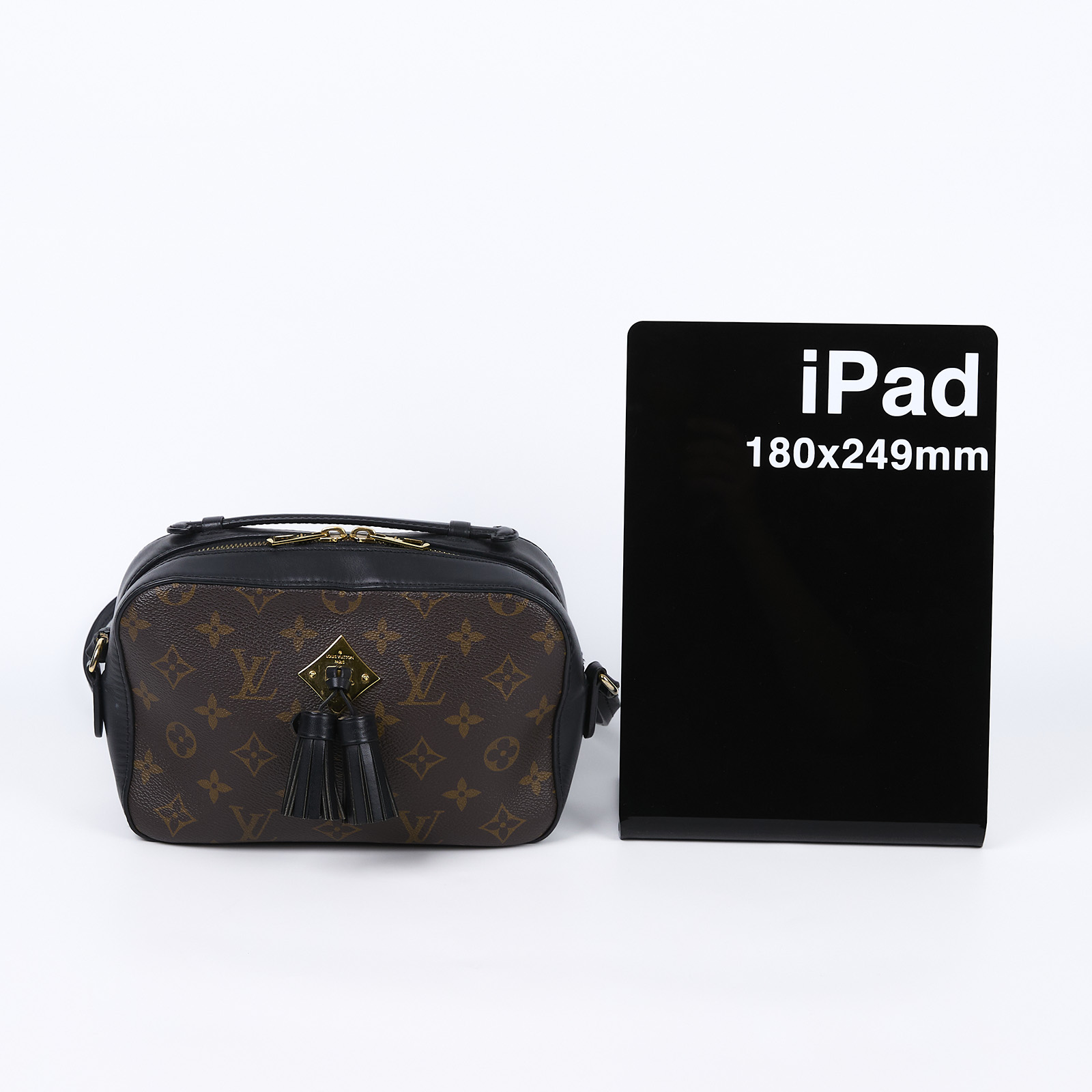路易威登 LOUIS VUITTON Saintonge 相機包 M43555 黑拼原花流蘇相機包 無附屬品