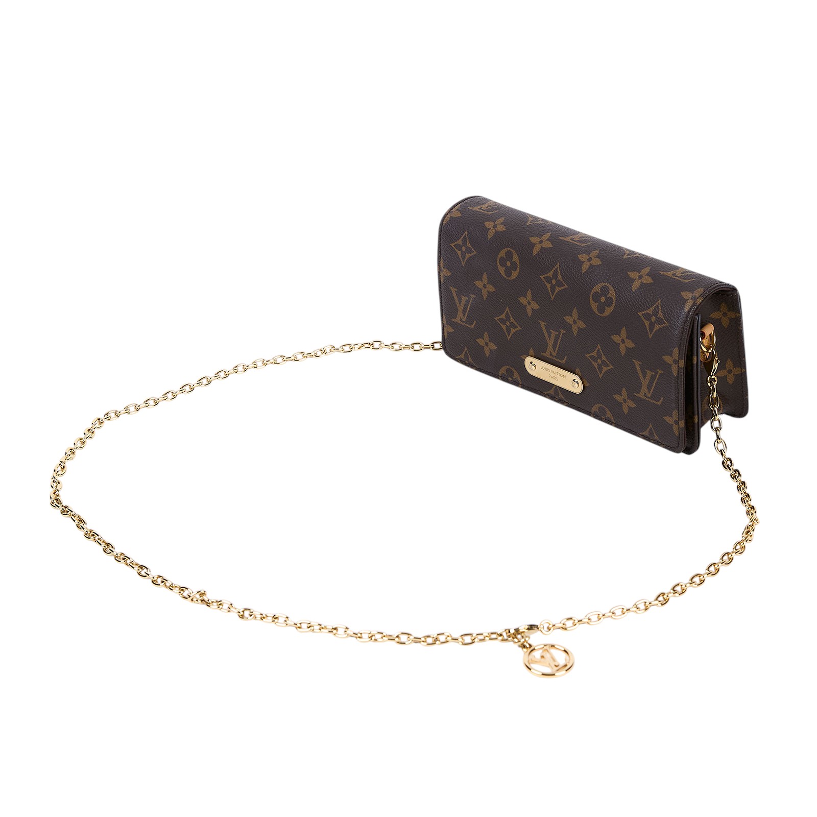 路易威登 LOUIS VUITTON Wallet On Chain Lily 三合一 斜挎包 經典原花 帆布 錢包 M82509 晶片款  原廠盒子/防塵袋/鍊帶/購買證明