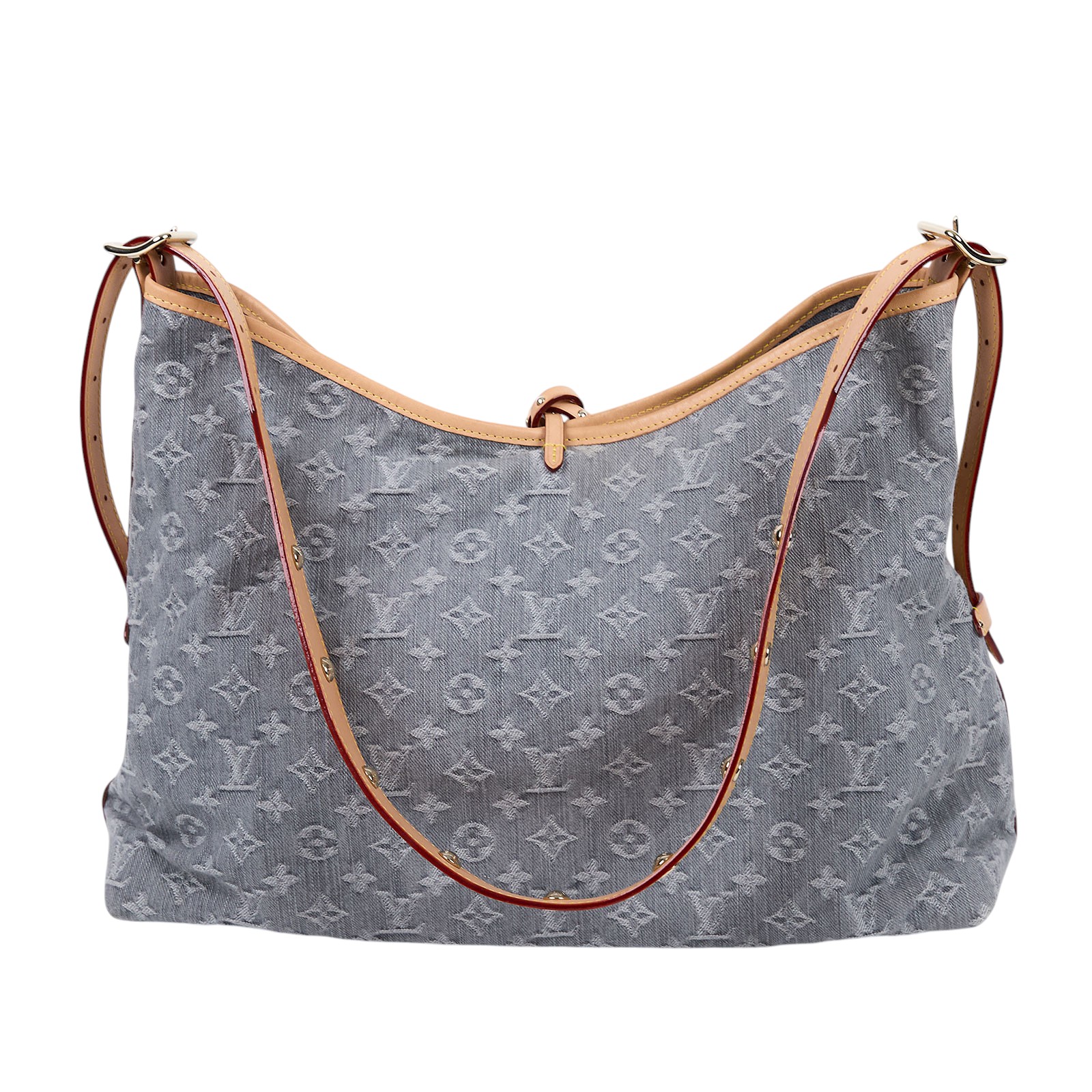 路易威登 LOUIS VUITTON CarryAll MM 丹寧 肩背包 Nautical 系列 M13289 晶片款  原廠盒子/防塵袋
