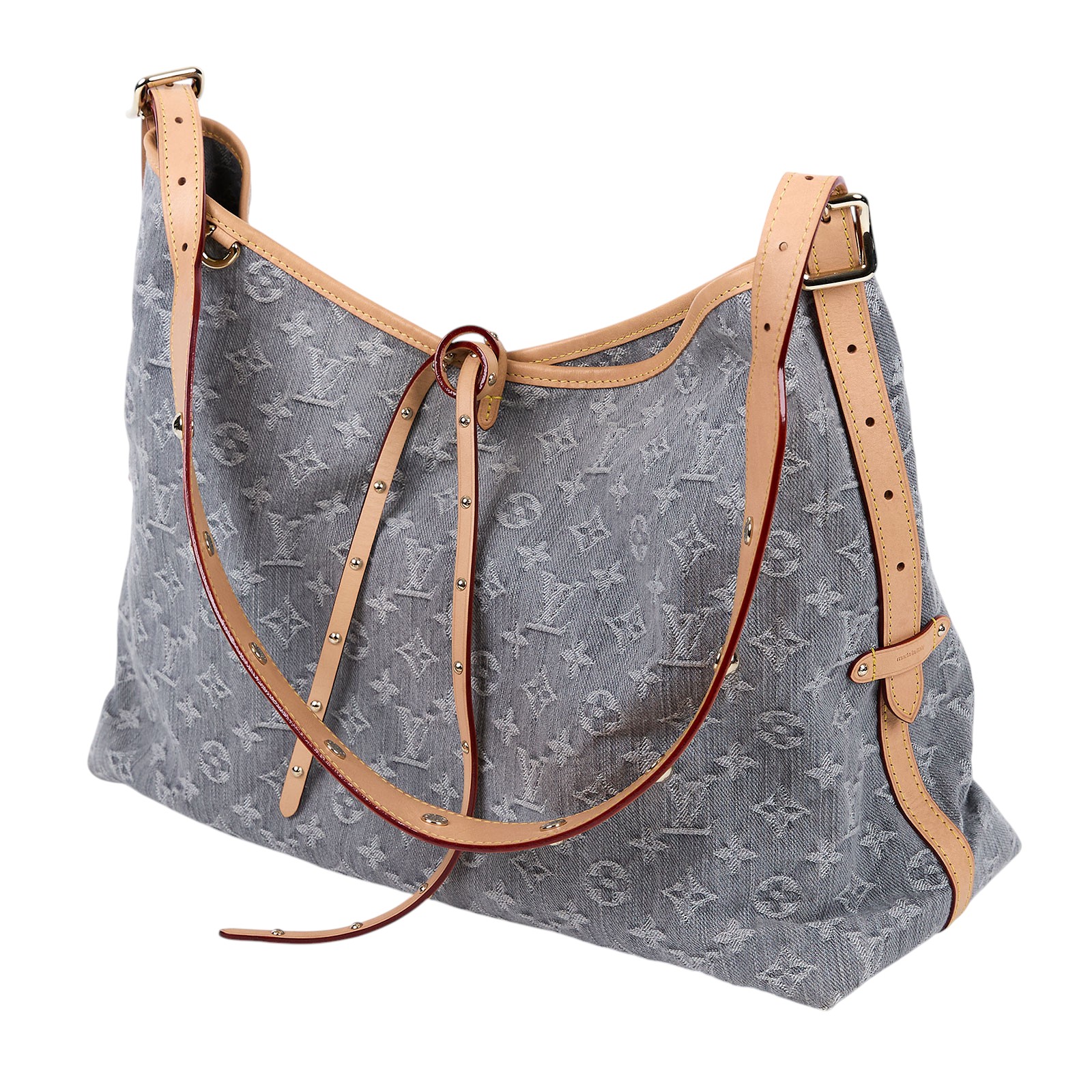 路易威登 LOUIS VUITTON CarryAll MM 丹寧 肩背包 Nautical 系列 M13289 晶片款  原廠盒子/防塵袋