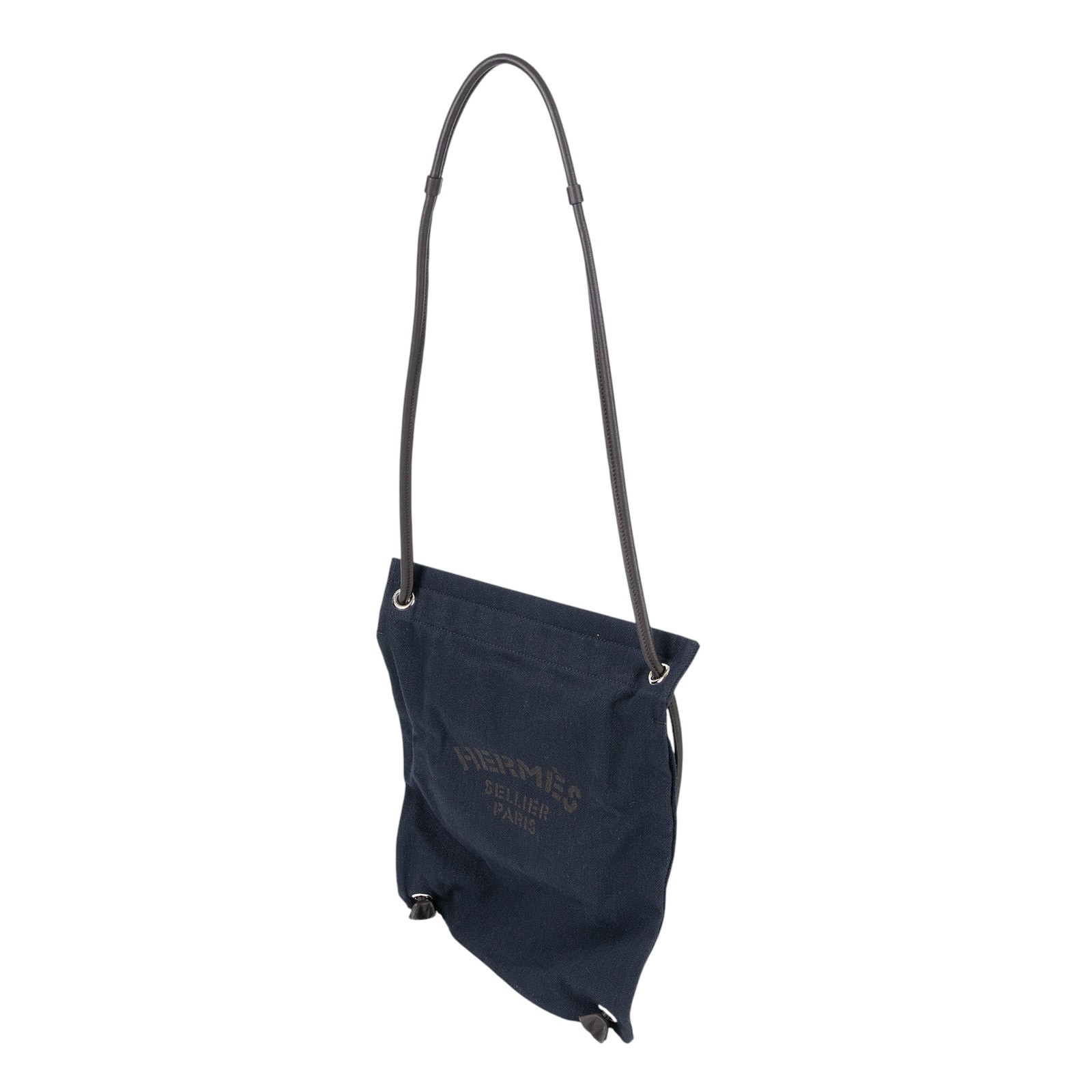 愛馬仕 Hermes Maline LOGO 艾琳包 肩背 帆布袋 海軍藍 / 烏木色 H007994EK7U 深藍MALINE 防塵袋