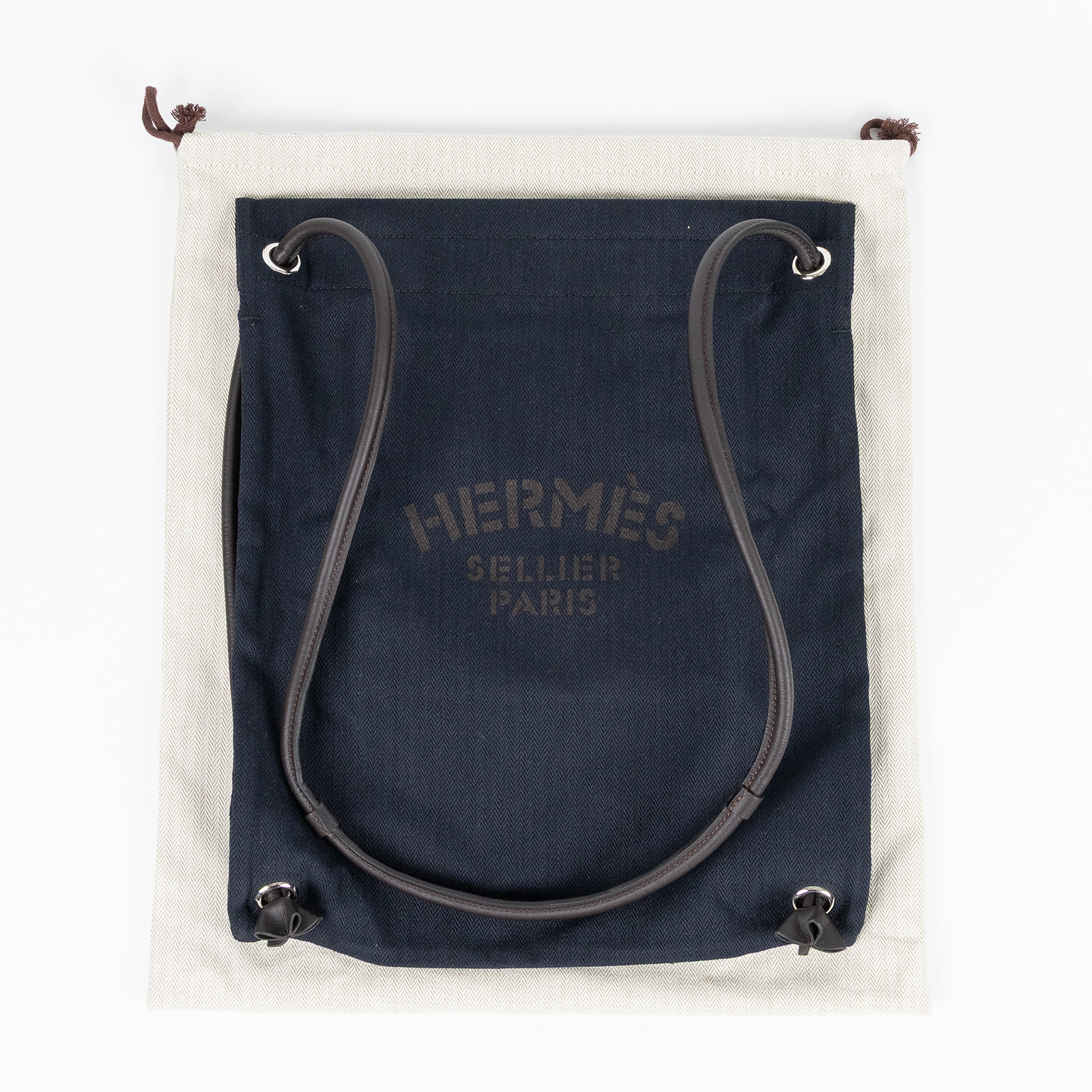 愛馬仕 Hermes Maline LOGO 艾琳包 肩背 帆布袋 海軍藍 / 烏木色 H007994EK7U 深藍MALINE 防塵袋