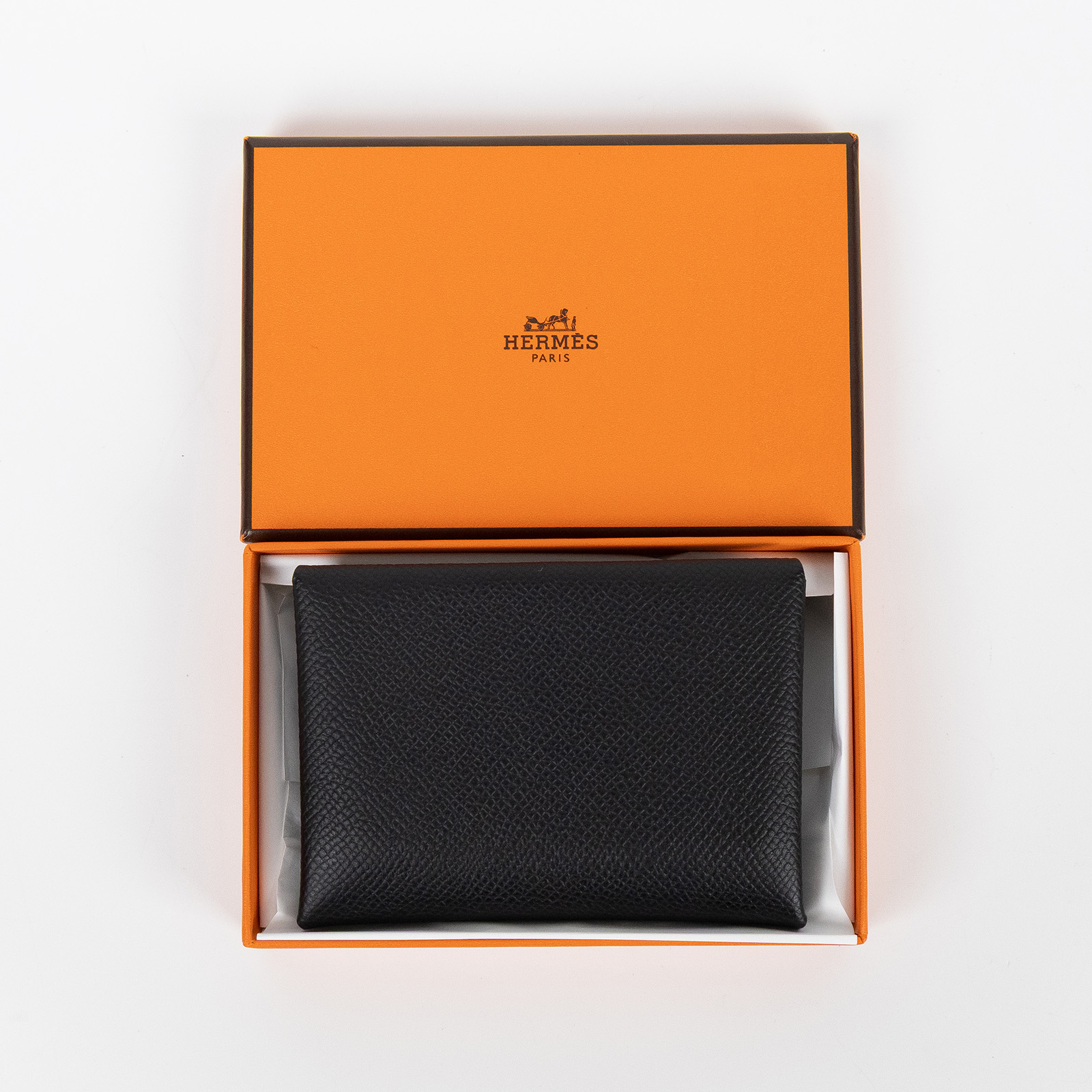 愛馬仕 Hermes Calvi Duo 卡包 CALD 黑CALVI DUO 原廠盒子