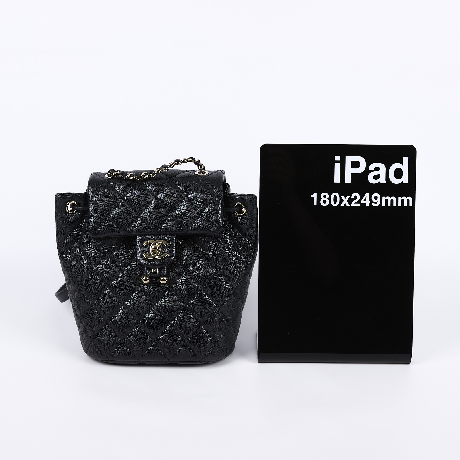 香奈兒 CHANEL 菱格 小型 雙肩 後背包 AS4058 B10876 黑金荔枝牛後背包 原廠盒子/防塵袋