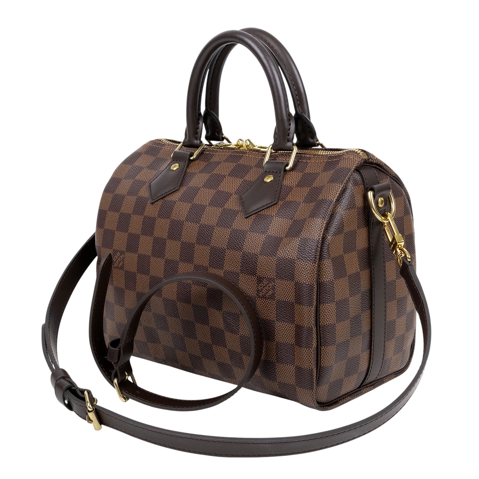 路易威登 LOUIS VUITTON Speedy Bandoulière  25 棕棋盤 手提 斜背 波士頓包 N41368 晶片款  防塵袋/背帶/鎖組/購買證明