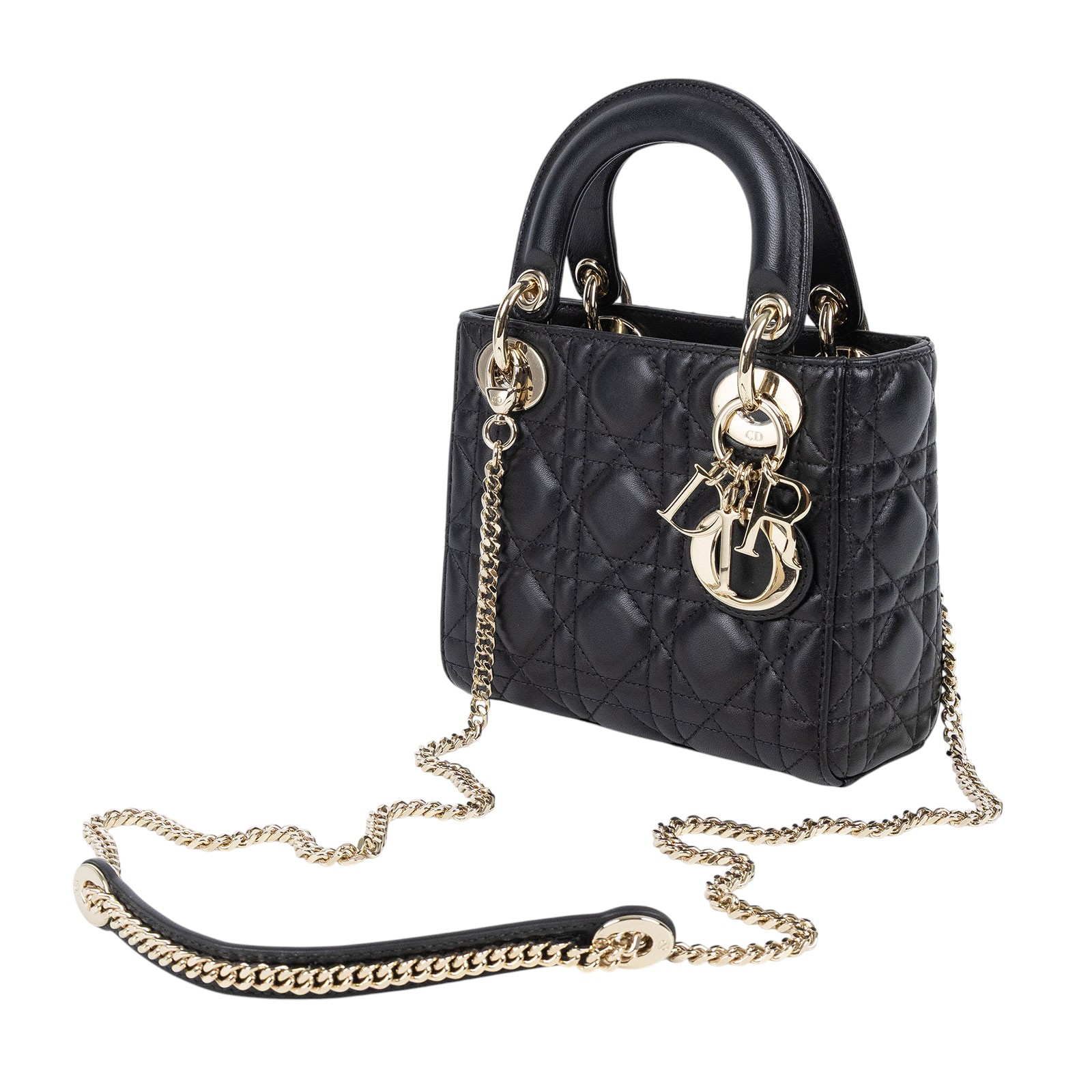 迪奧 CHRISTIAN DIOR Lady Dior 迷你 手提 肩背包 羊皮 M0505ONGE  原廠盒子/防塵袋/保證卡/購買證明