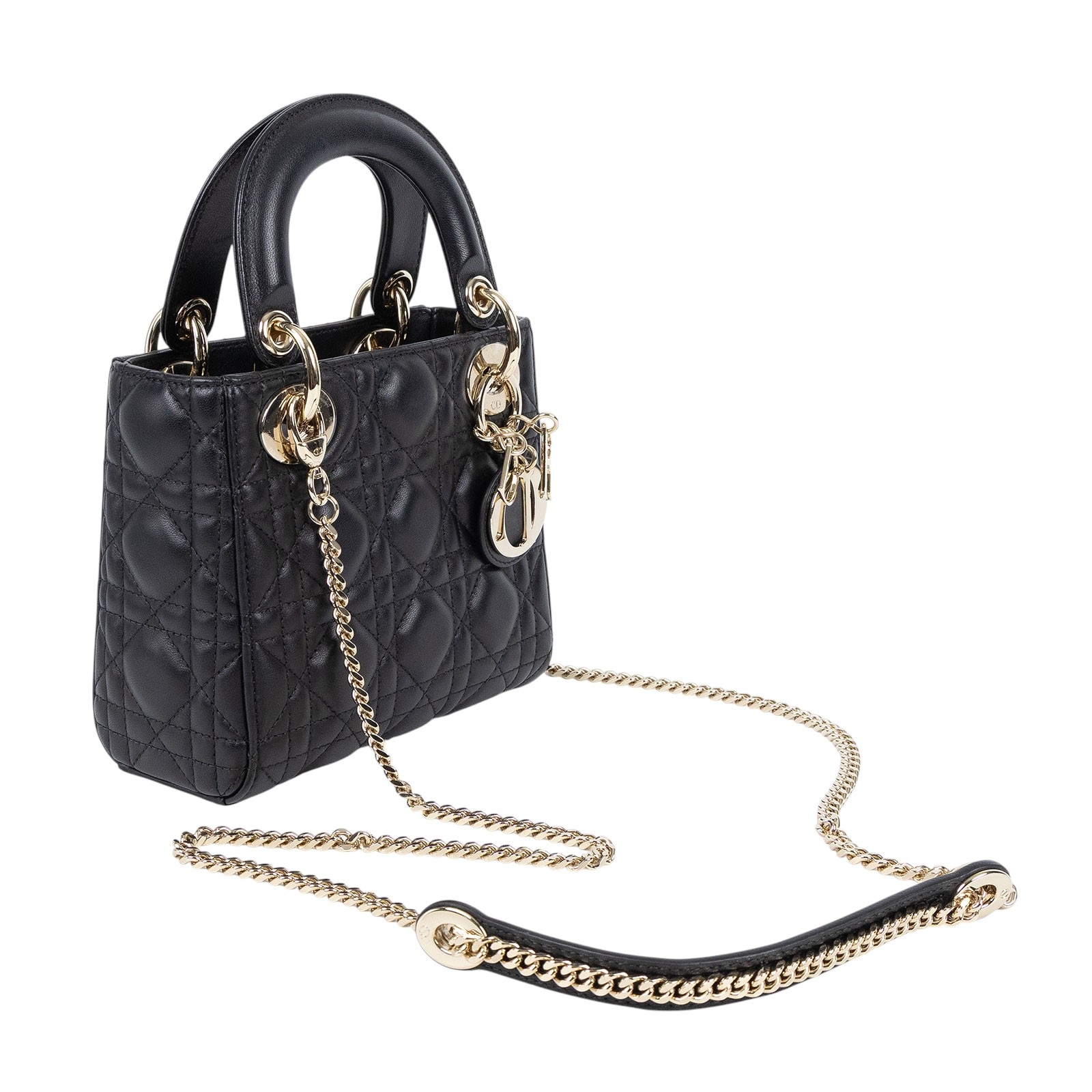迪奧 CHRISTIAN DIOR Lady Dior 迷你 手提 肩背包 羊皮 M0505ONGE  原廠盒子/防塵袋/保證卡/購買證明