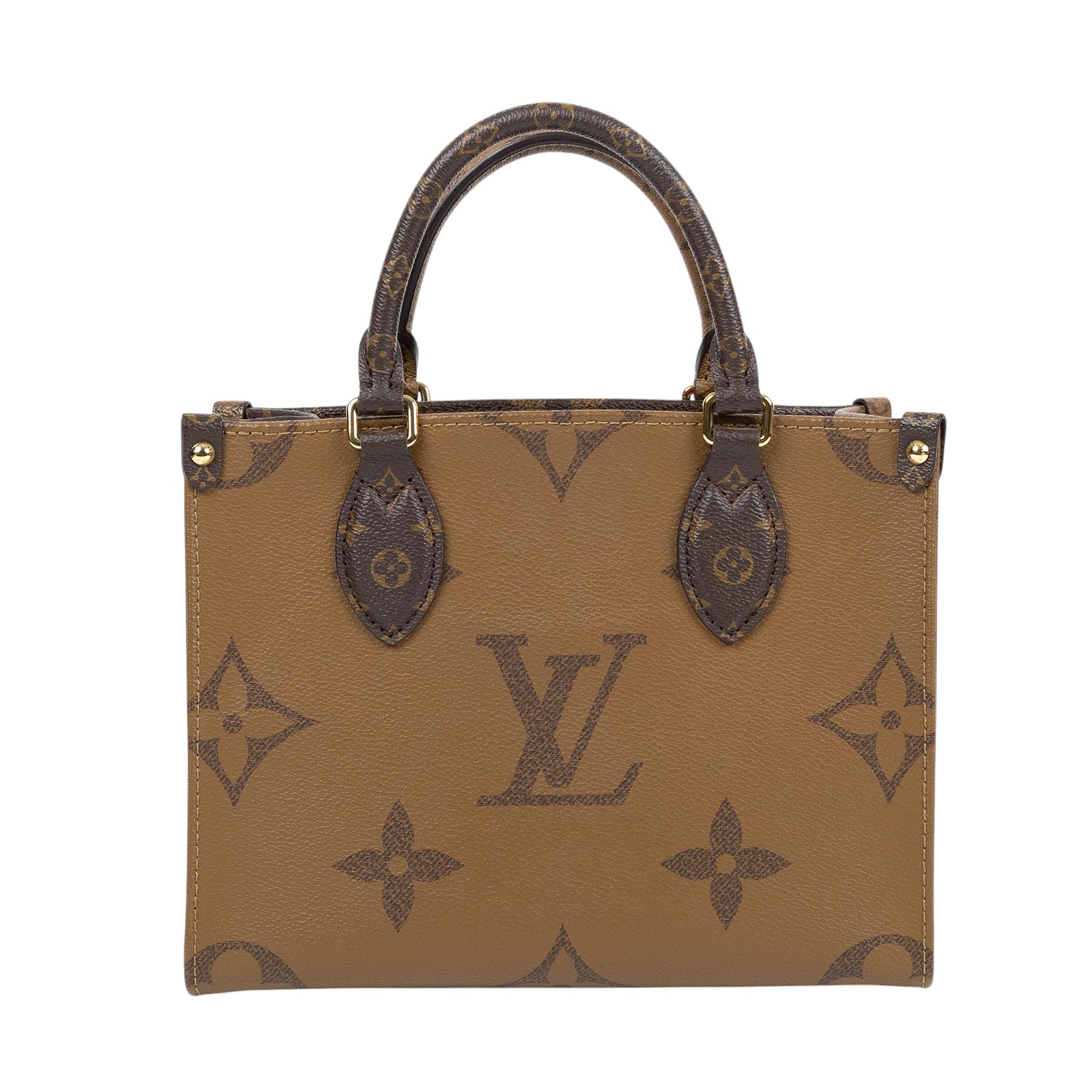 路易威登 LOUIS VUITTON OnTheGo PM 雙色帆布 手提 斜背包 M46373 晶片款  原廠盒子/防塵袋/購買證明/背帶
