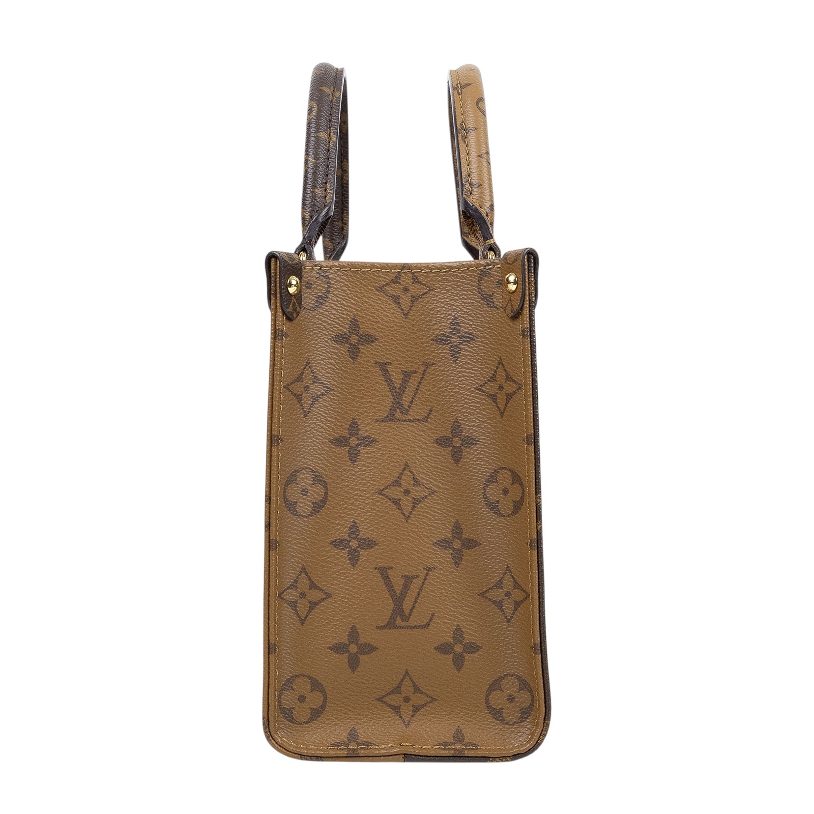 路易威登 LOUIS VUITTON OnTheGo PM 雙色帆布 手提 斜背包 M46373 晶片款  原廠盒子/防塵袋/購買證明/背帶